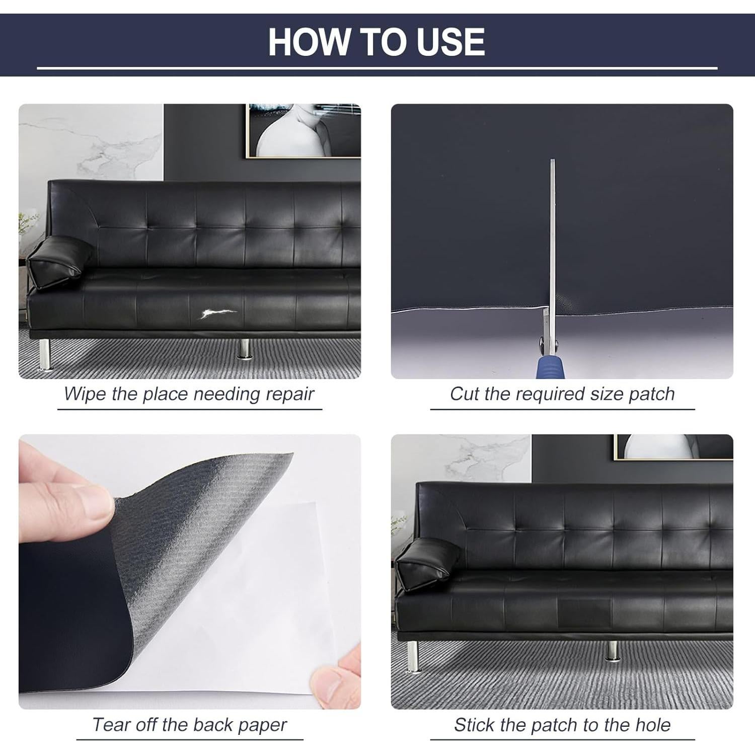 Parche de Cuero Autoadhesivo HONGYU 7.87x152.4 cm Beige