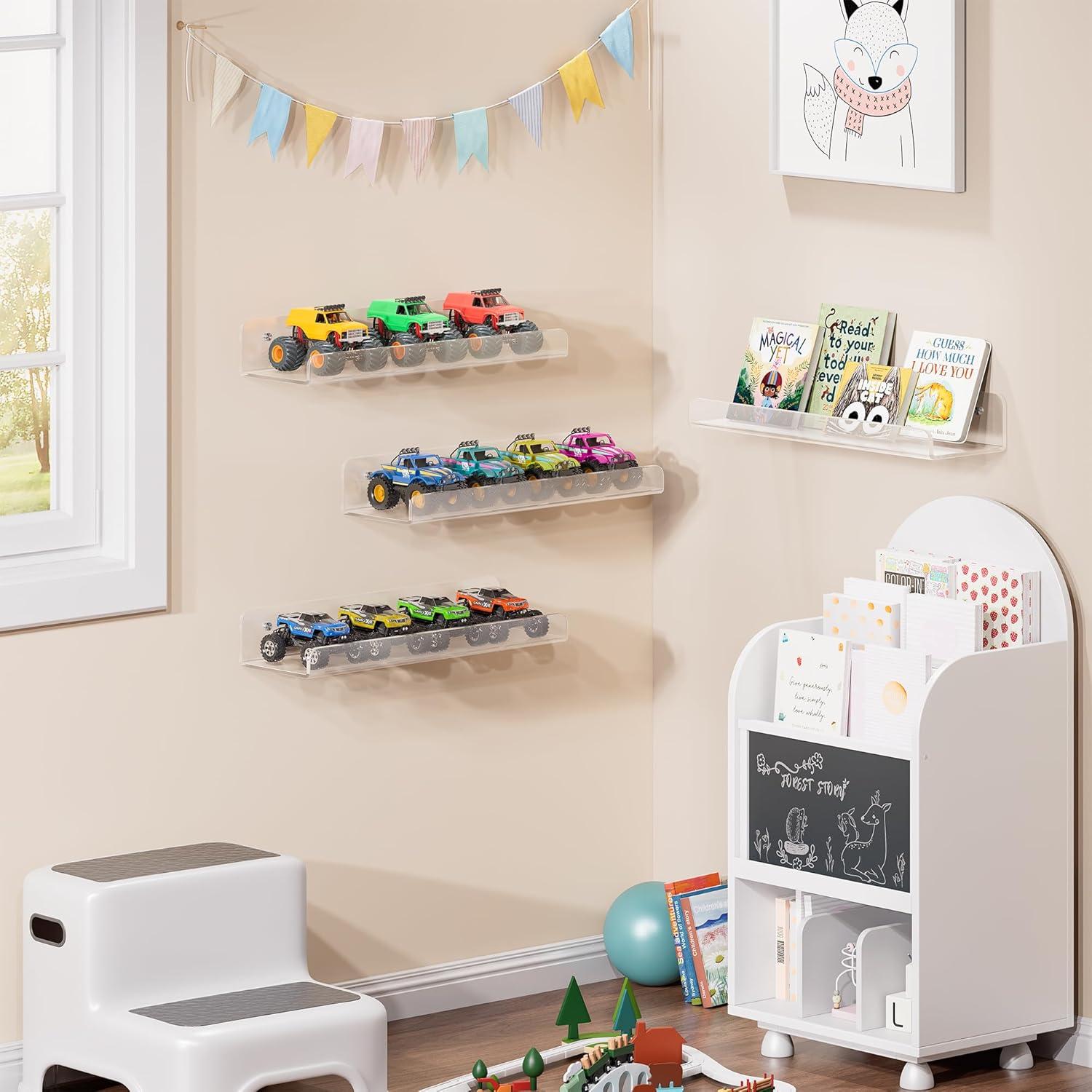 Estantes Flotantes de Acrílico Freyvora 4 Unidades 38.1x11.18 cm