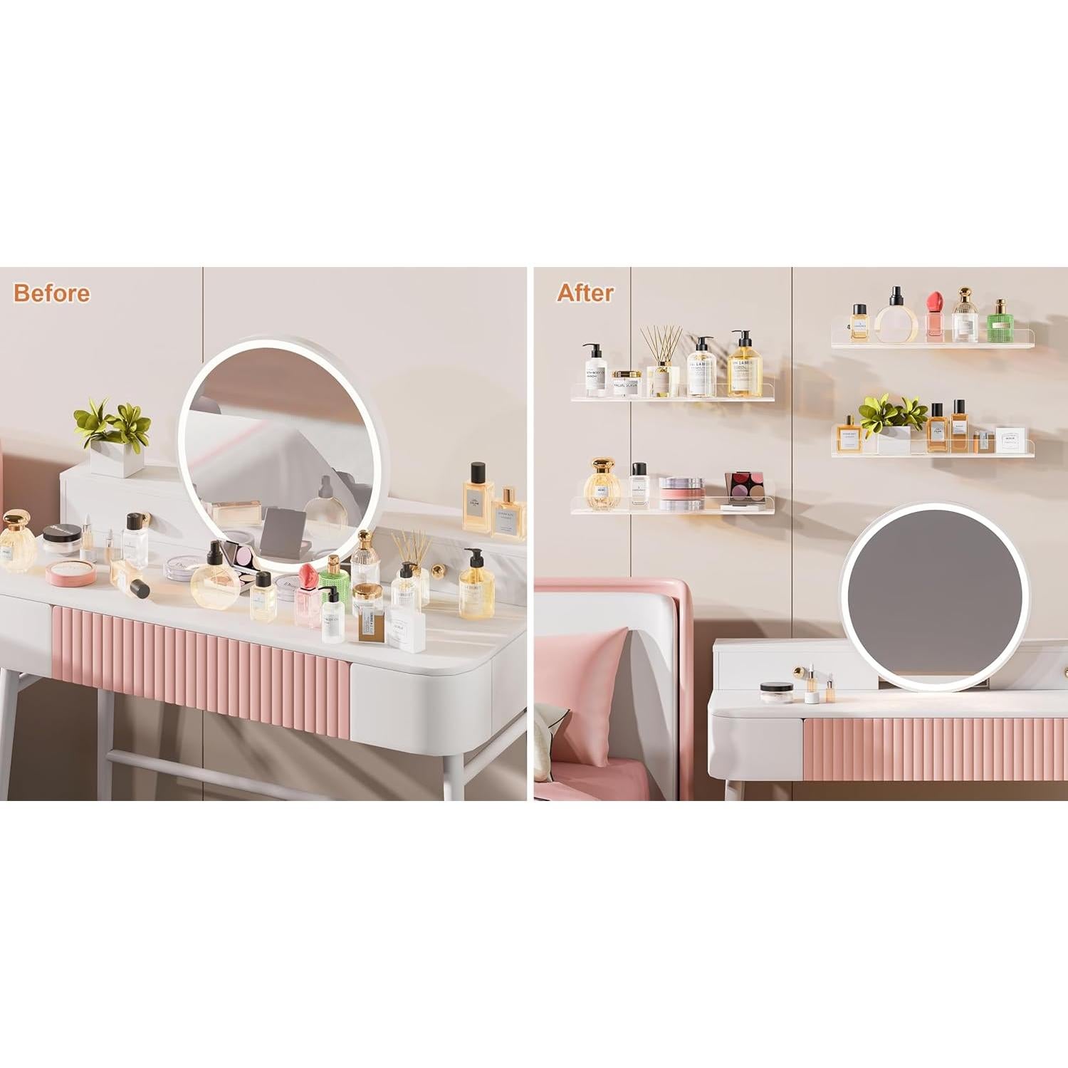 Estantes Flotantes de Acrílico Freyvora 4 Unidades 38.1x11.18 cm