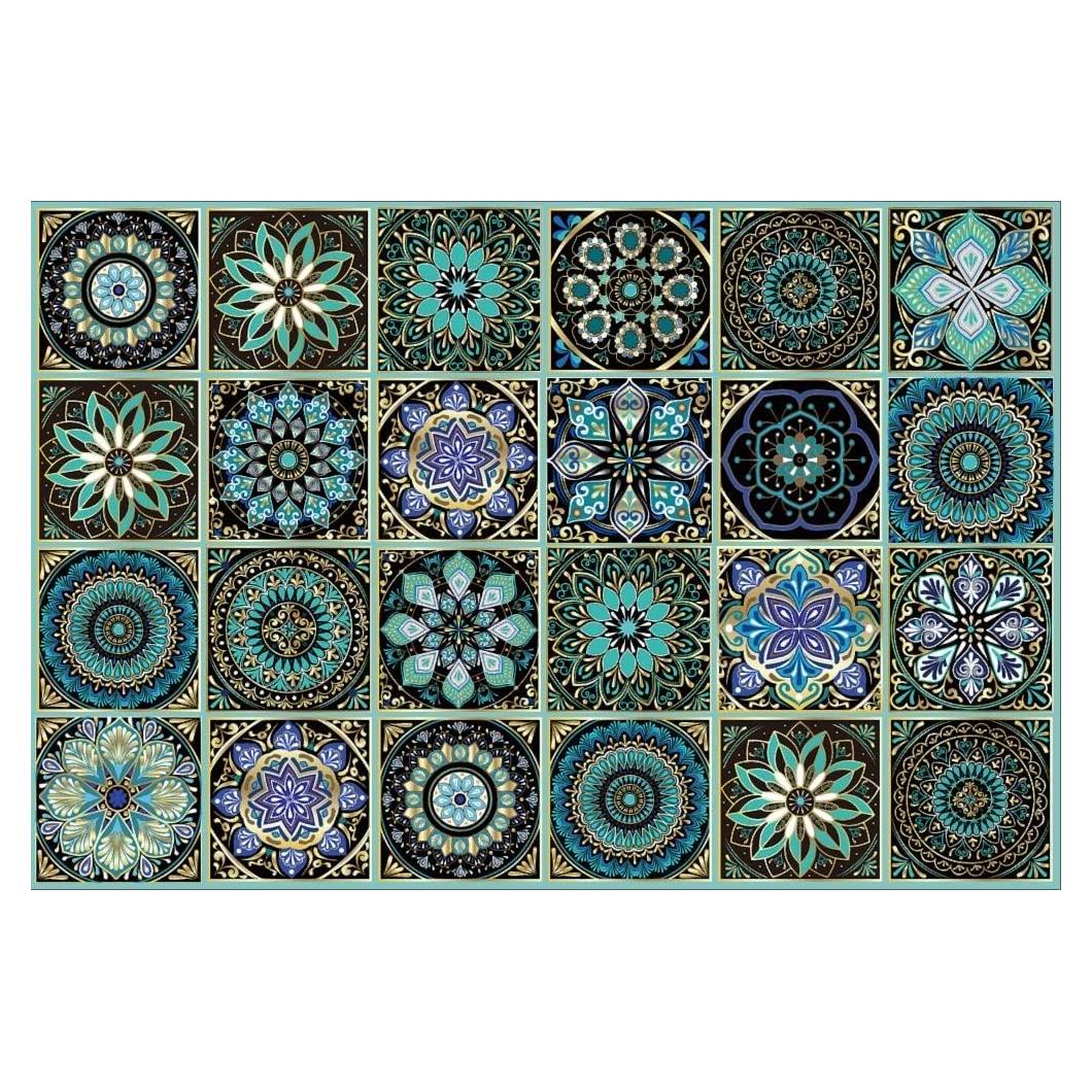 24 Pegatinas de Azulejos Autoadhesivas WAO ZONE 10x10cm Mandala