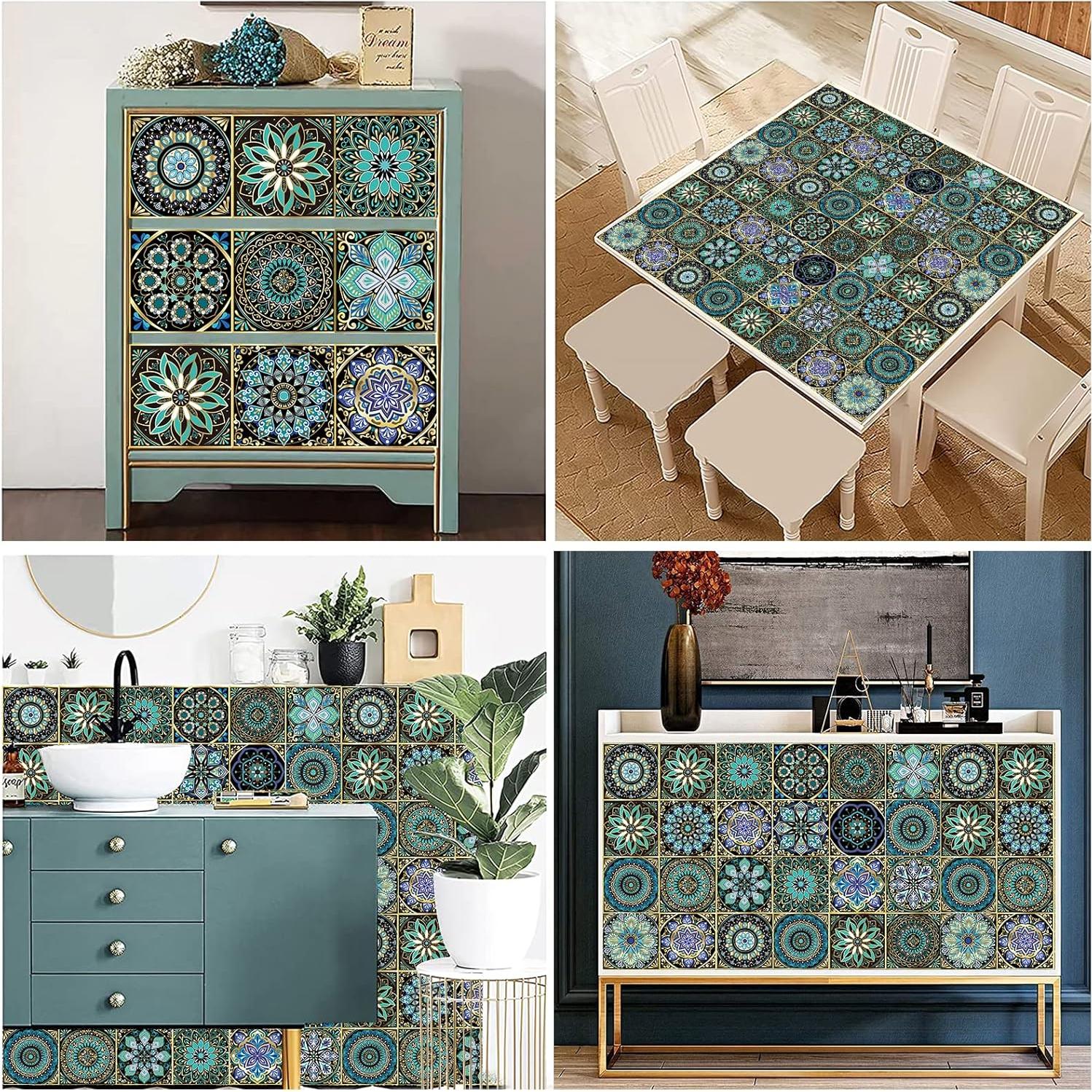 24 Pegatinas de Azulejos Autoadhesivas WAO ZONE 10x10cm Mandala