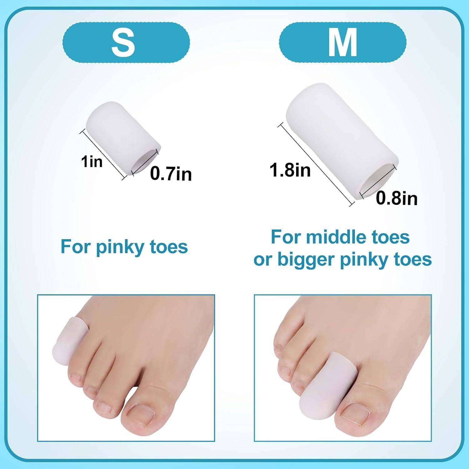 20 Protectores de Dedos de Gel MADHOLLY - Alivio Uñas Encarnadas