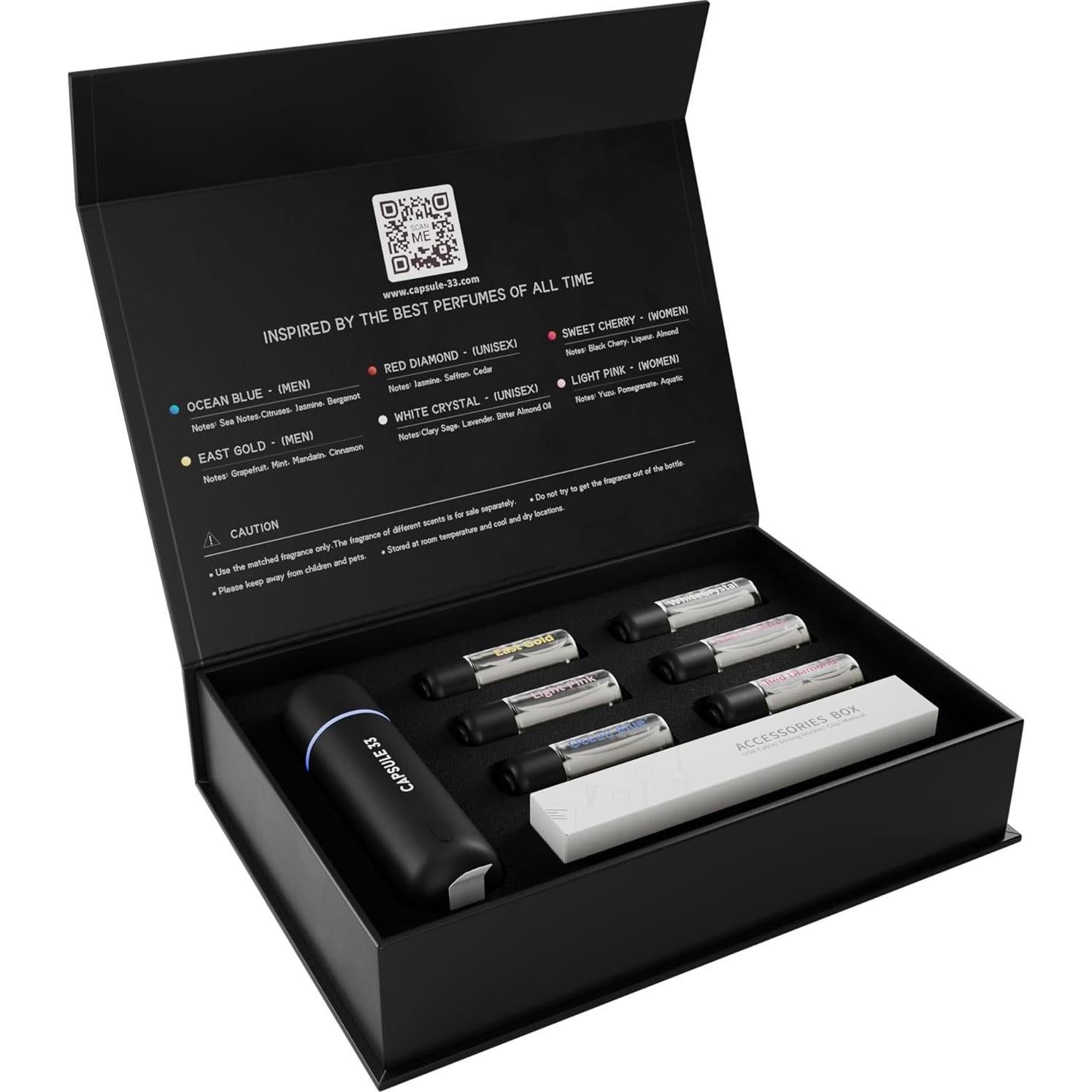 Difusor de Aroma Ultrasónico CÁPSULA 33 para Auto Negro