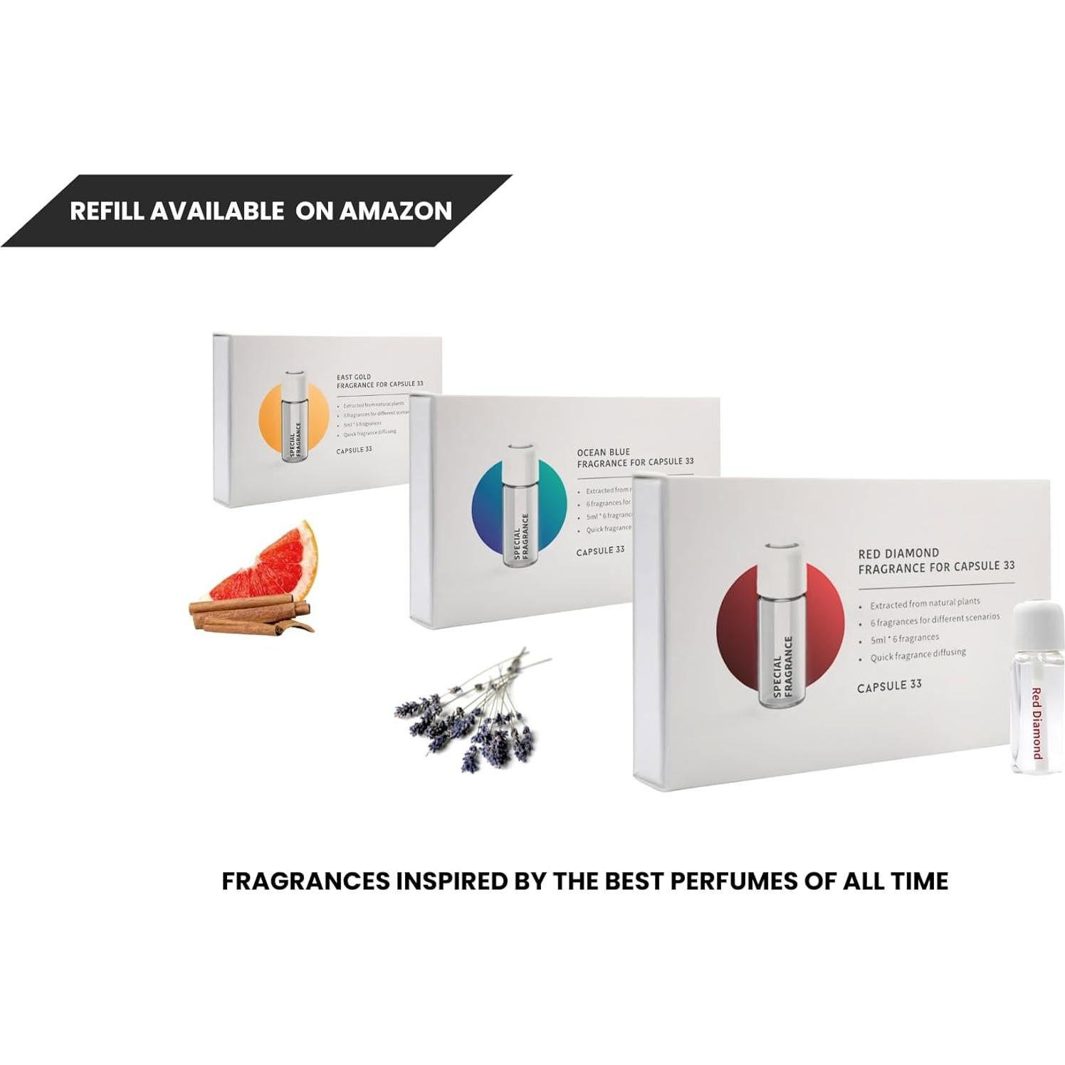 Difusor de Aroma Ultrasónico CÁPSULA 33 para Auto Negro