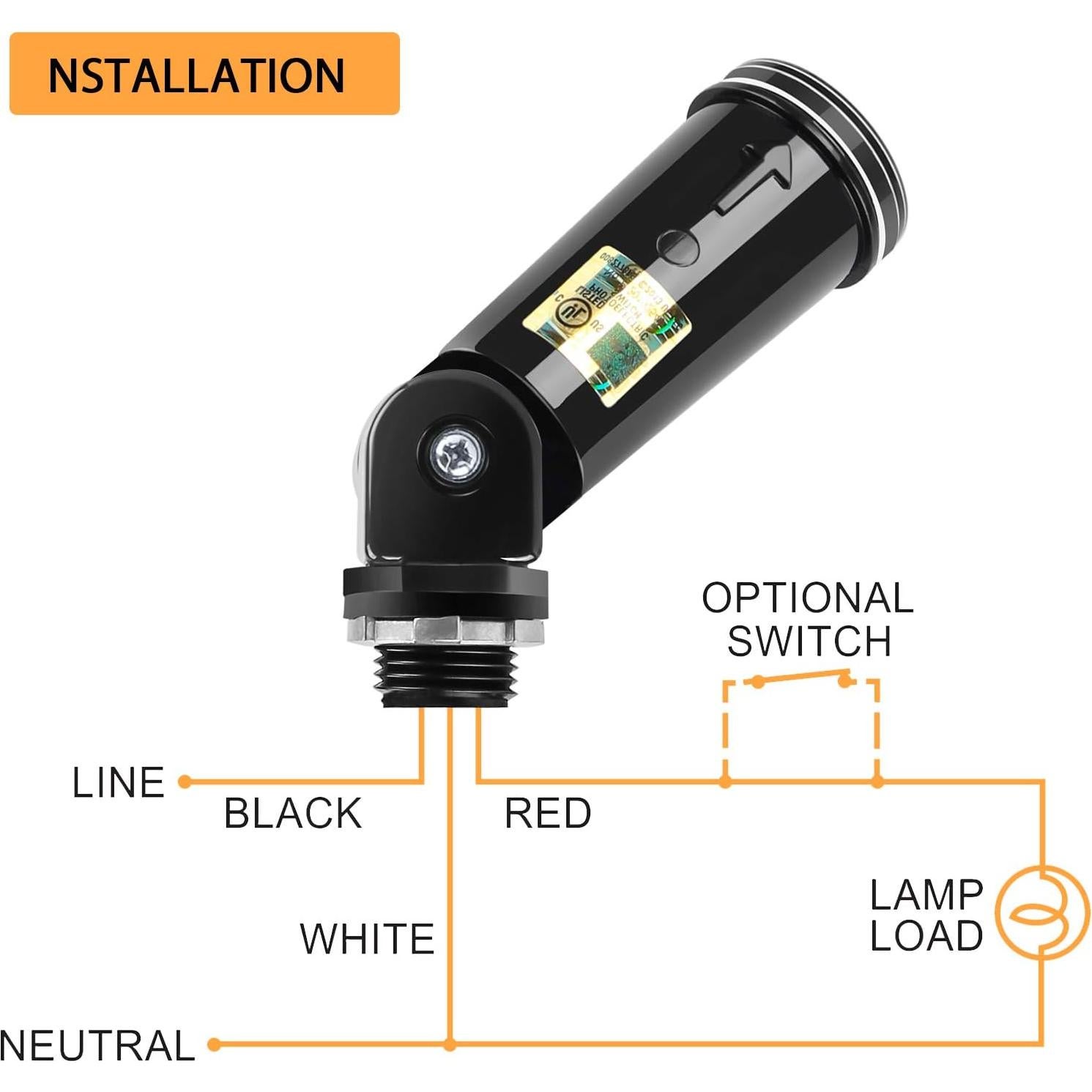 Paquete de 2 Sensores Fotoeléctricos YELLORE IP65 120-277V