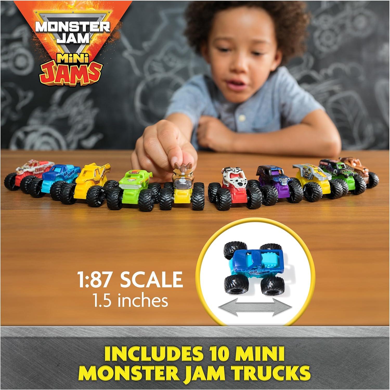 Playset Monster Jam Earthshaker Boneyard Blaster con 10 Camiones