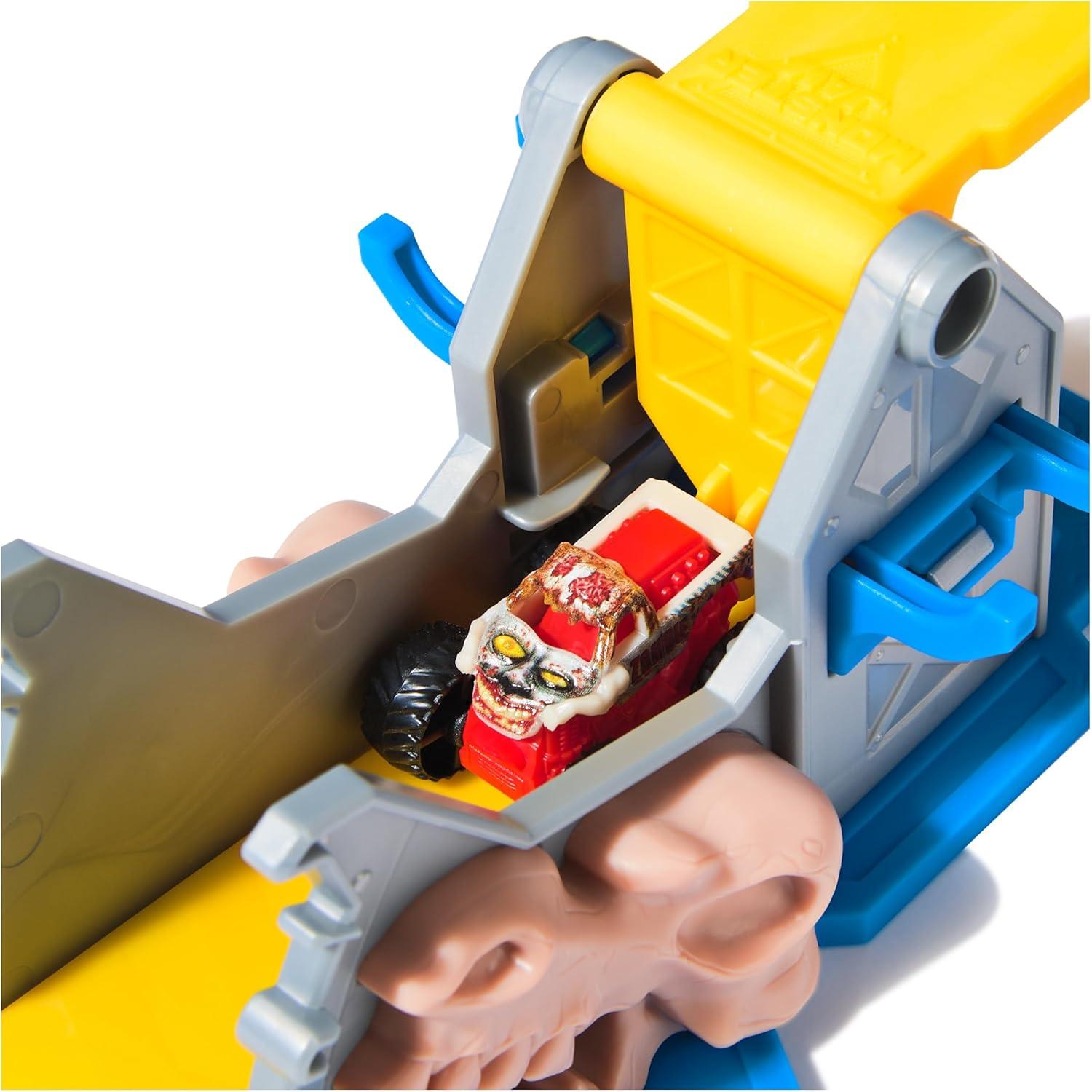 Playset Monster Jam Earthshaker Boneyard Blaster con 10 Camiones