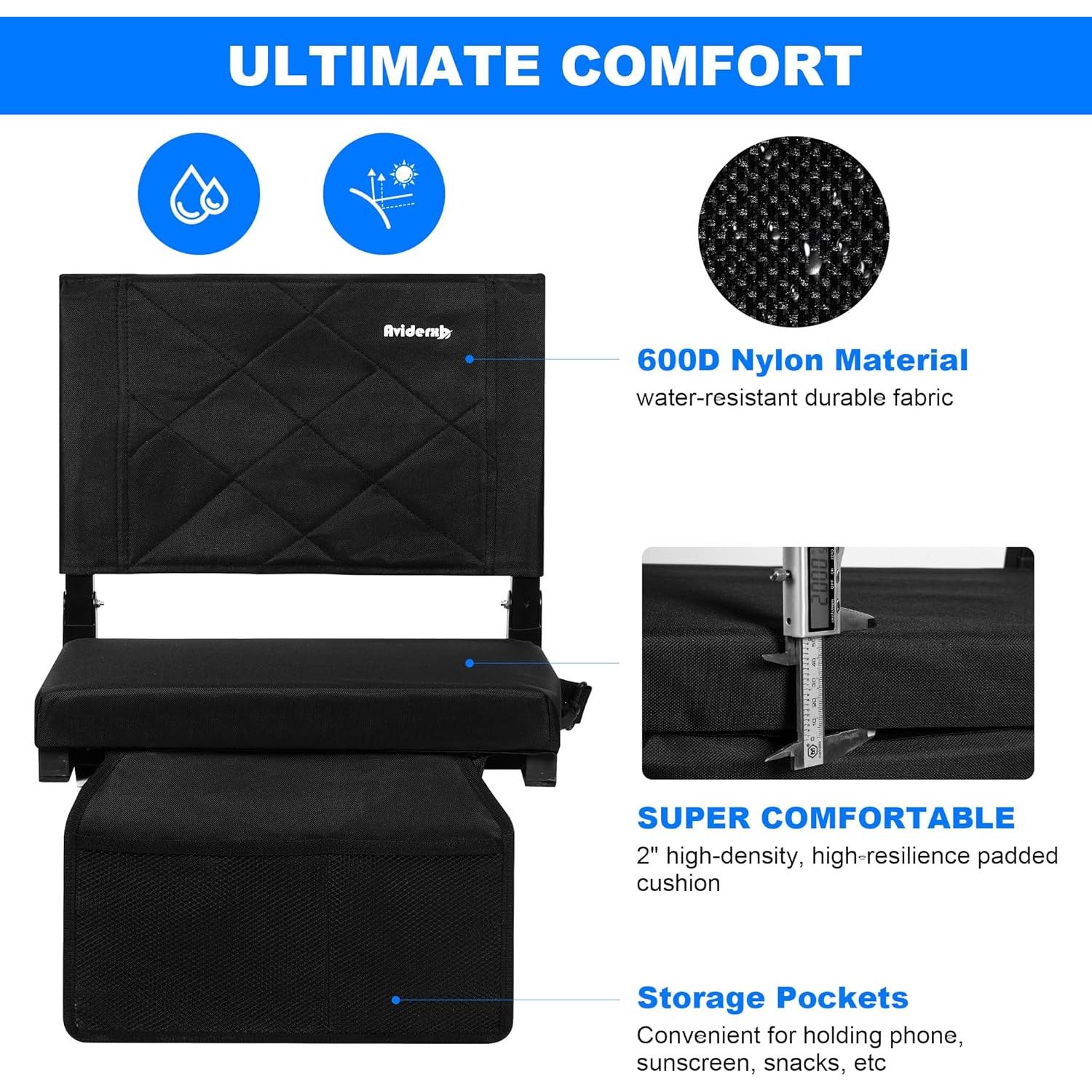 Asiento de Estadio Plegable Aviderxb con Soporte Espalda 5cm