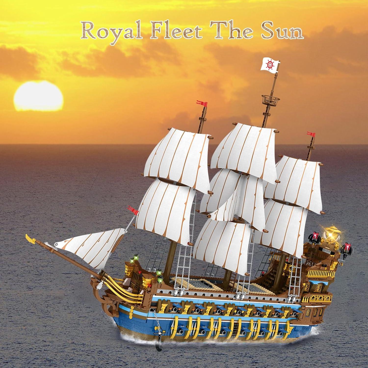 JMBricklayer Barco Pirata Dorado 3162 Piezas 80x70x20 cm