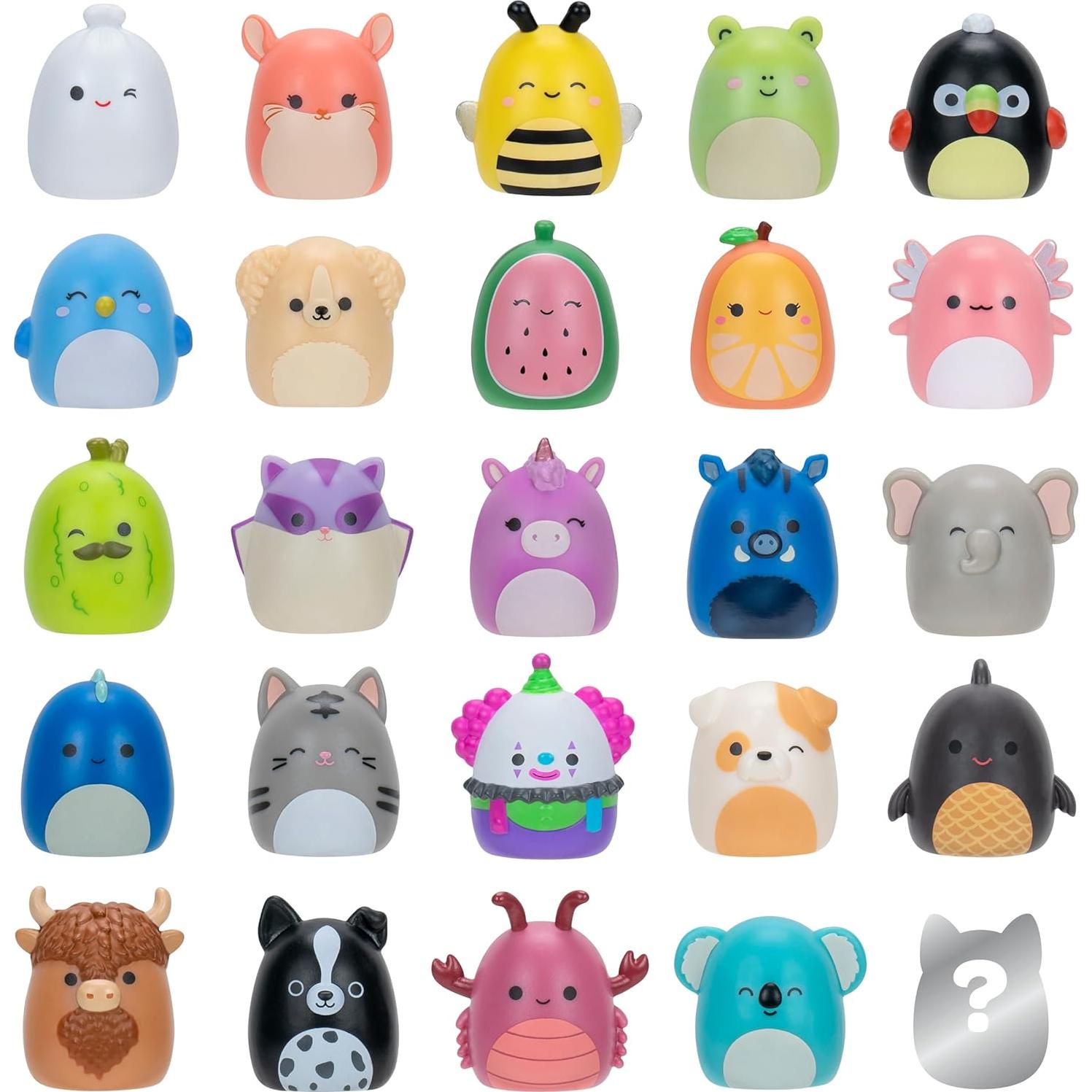 Paquete de 25 Mini-Squish-a-longs Jazwares 2.54 cm con Accesorios