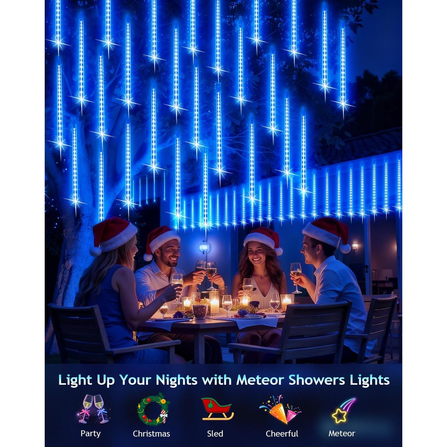 Luces de Navidad para Exterior PEMOTech 16 Tubos 40 cm Azul