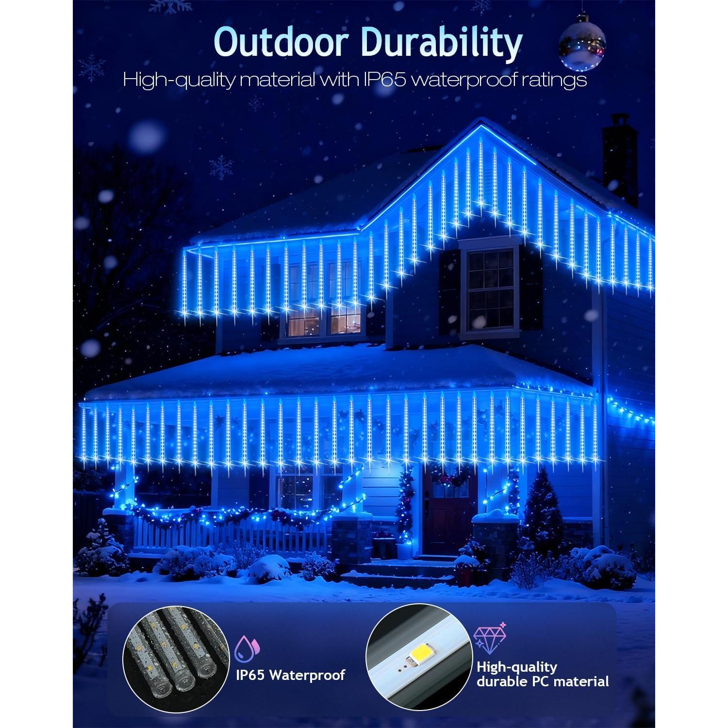 Luces de Navidad para Exterior PEMOTech 16 Tubos 40 cm Azul