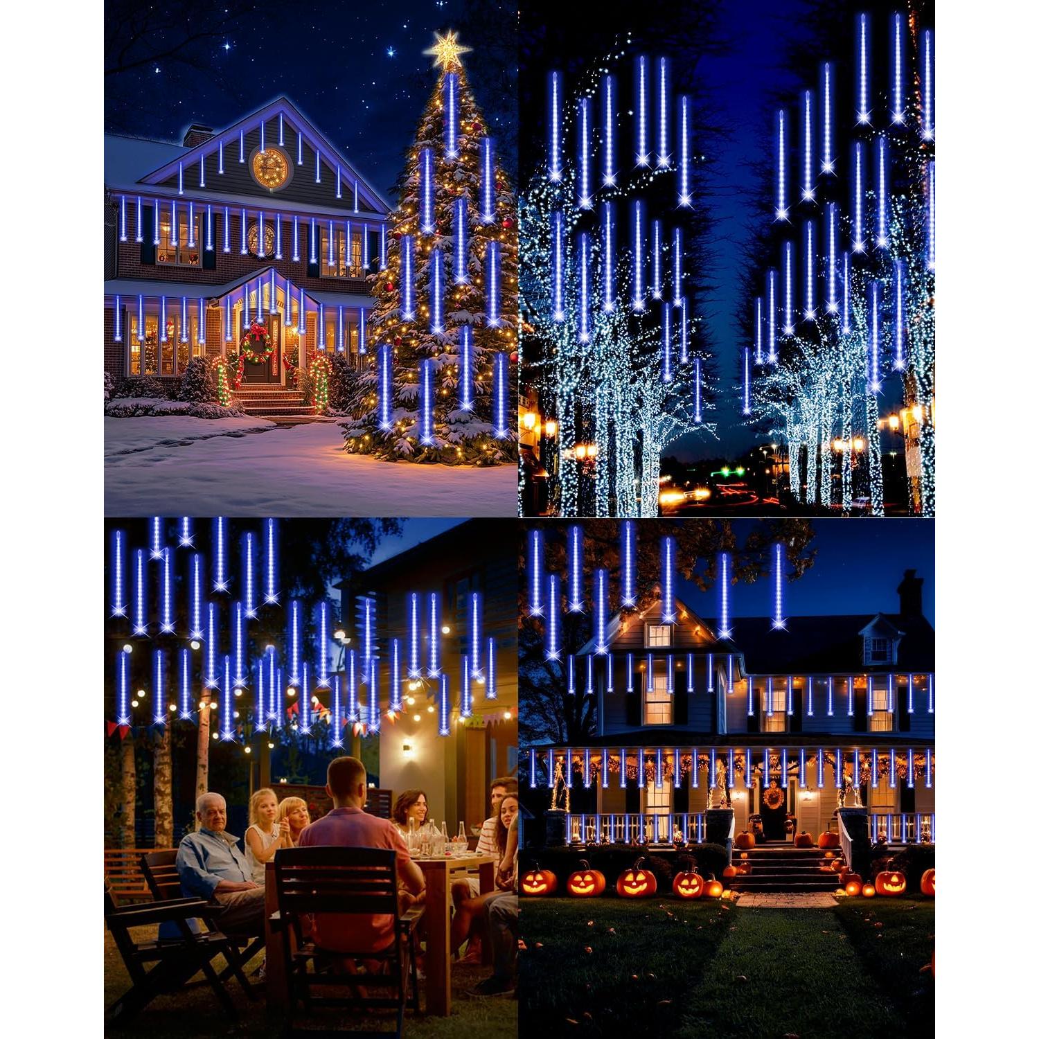 Luces de Navidad para Exterior PEMOTech 16 Tubos 40 cm Azul