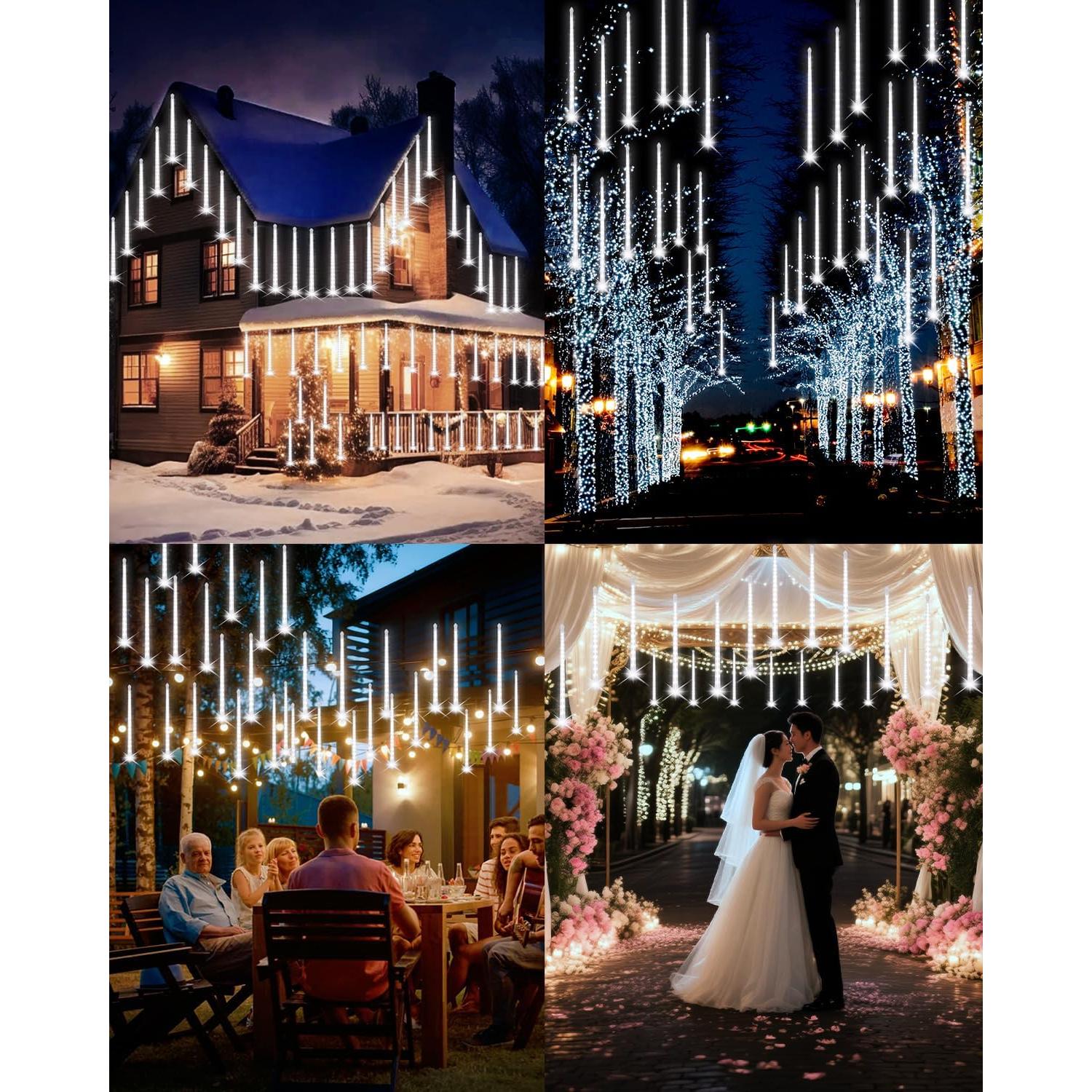 Luces Navideñas PEMOTech 16 Tubos 576 LED 15 m Blanco Frío