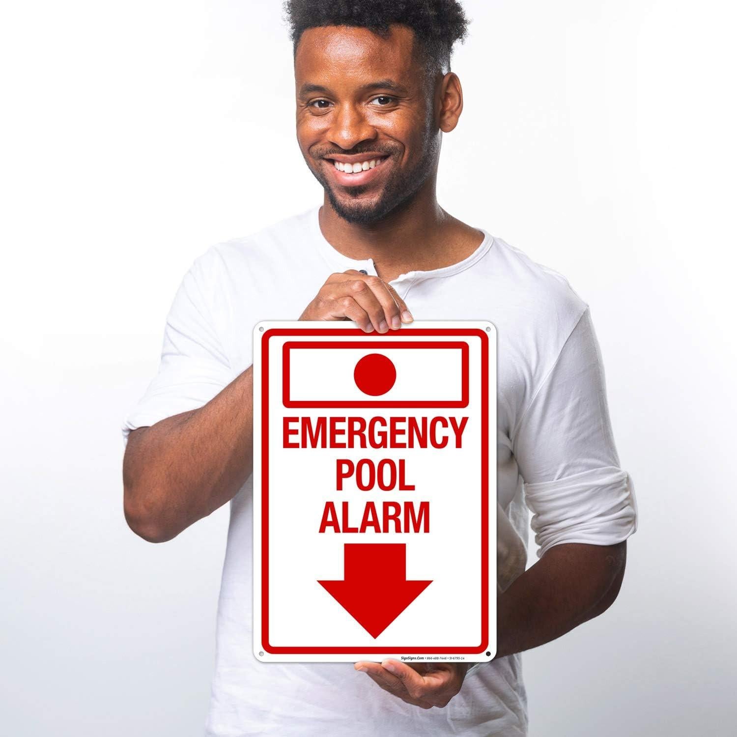 Cartel de Alarma de Piscina Sigo Signs 25.4x35.6 cm Aluminio