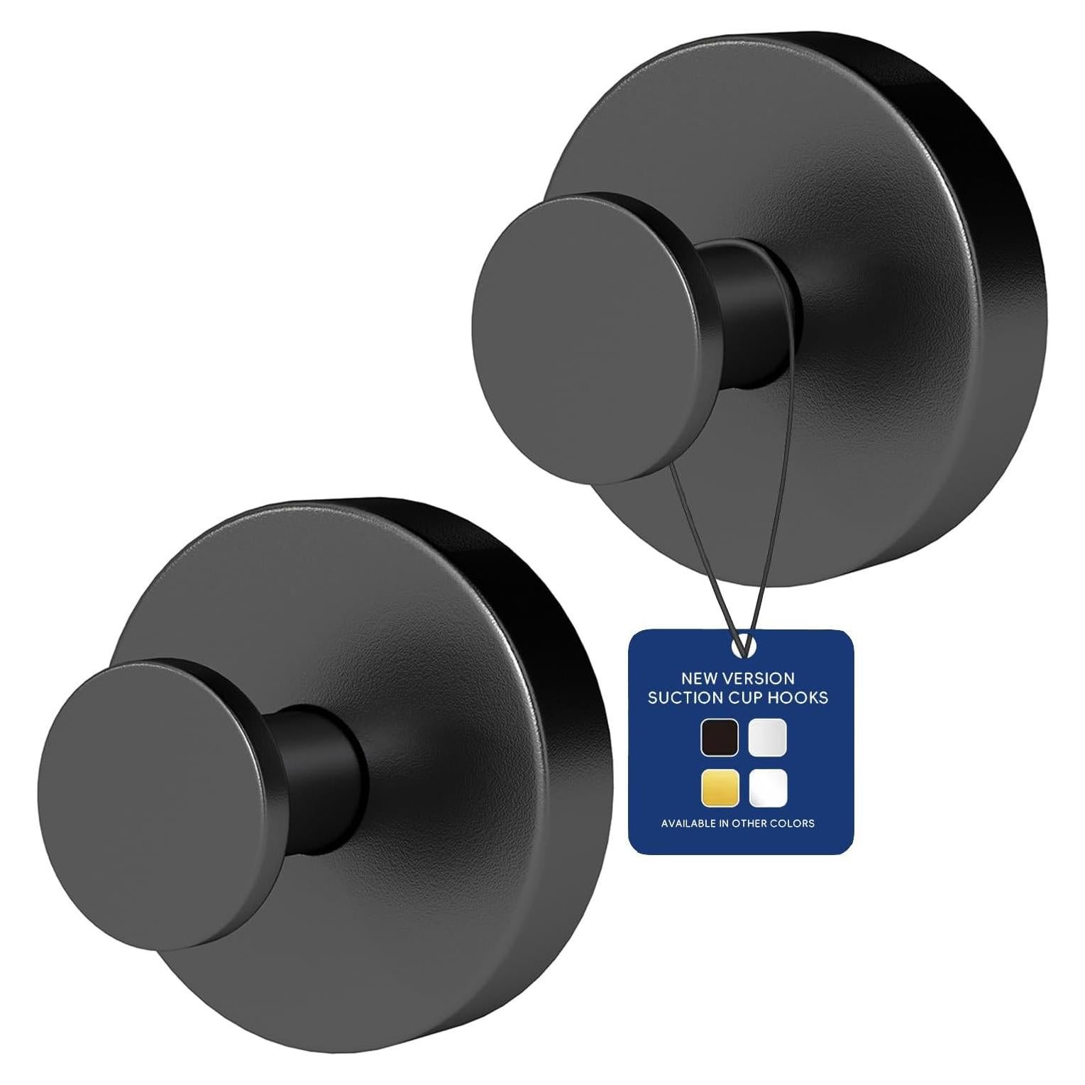 Ganchos de Ventosa STWWO 2 Pzs Negro para Baño y Cocina