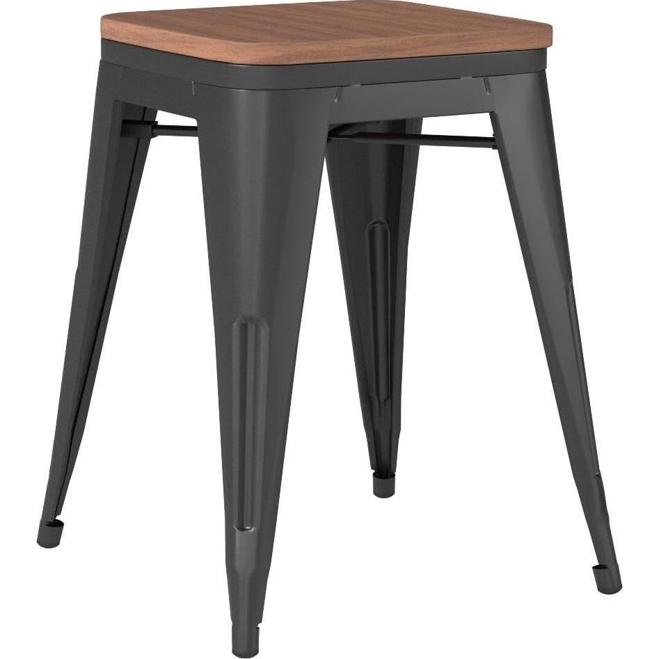 Taburetes de Bar de Metal Changjie 46 cm Juego de 4 Apilables