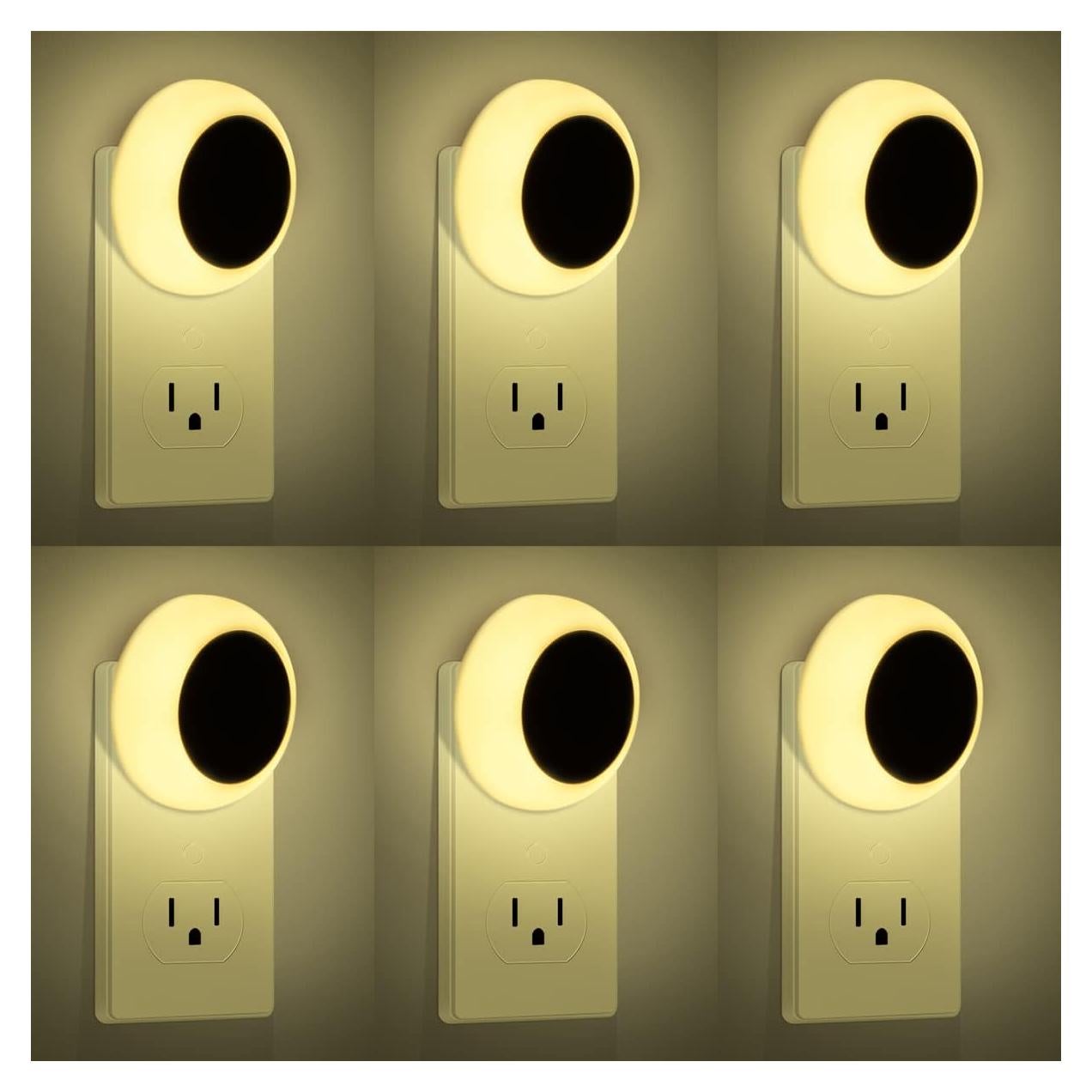 Luz Nocturna Enchufada KINUR LED con Sensor Crepúsculo 6 Pack