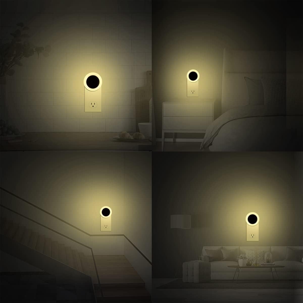 Luz Nocturna Enchufada KINUR LED con Sensor Crepúsculo 6 Pack