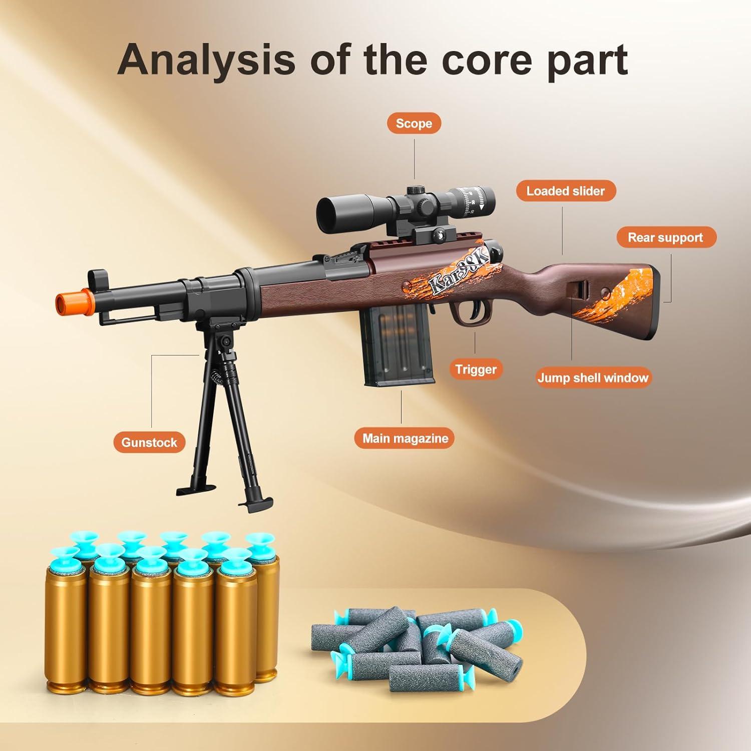 Escopeta de Juguete Bsyzyani con Balas de Espuma 60,96 cm