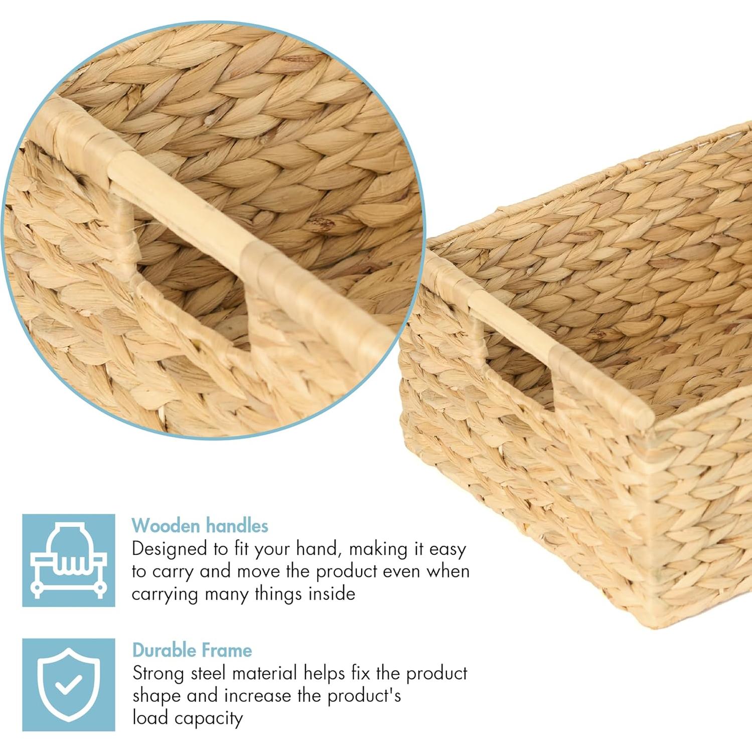 Cesta de Mimbre Extra Grande VATIMA 42.4x31.5x17.8 cm con Mangos