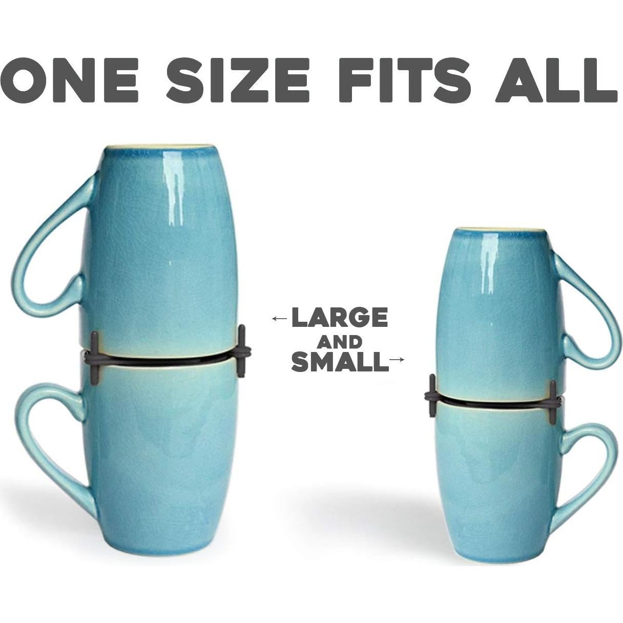 Organizador de Tazas ELYPRO - Apilador Expandible Negro