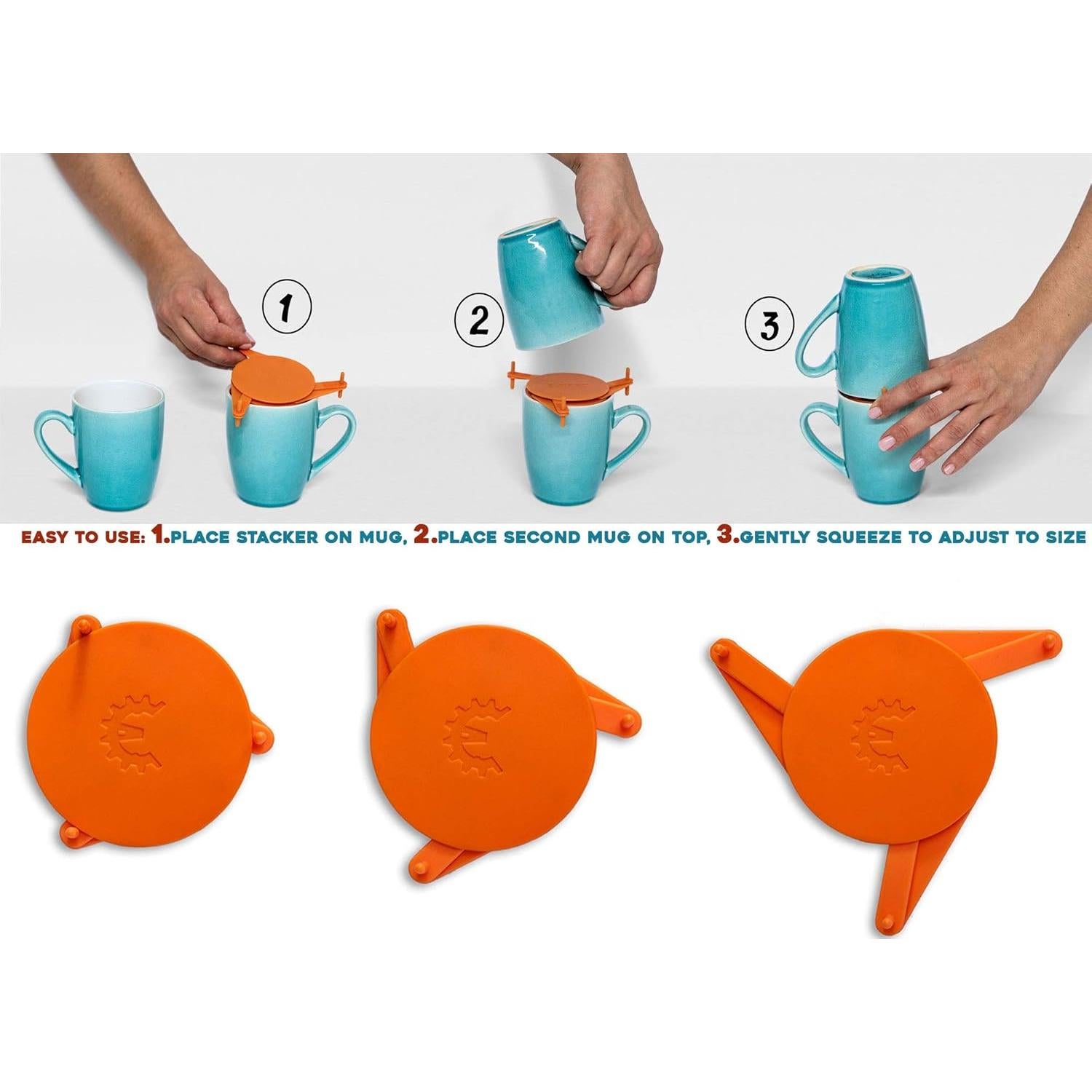 Organizador de Tazas ELYPRO - Apilador Expandible Negro