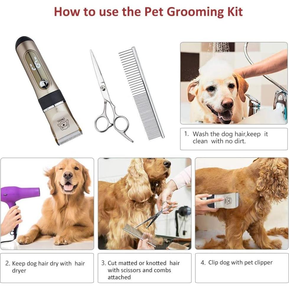 Cortadora de Pelo Inalámbrica IWEEL Oro 2 Velocidades A Prueba de Agua