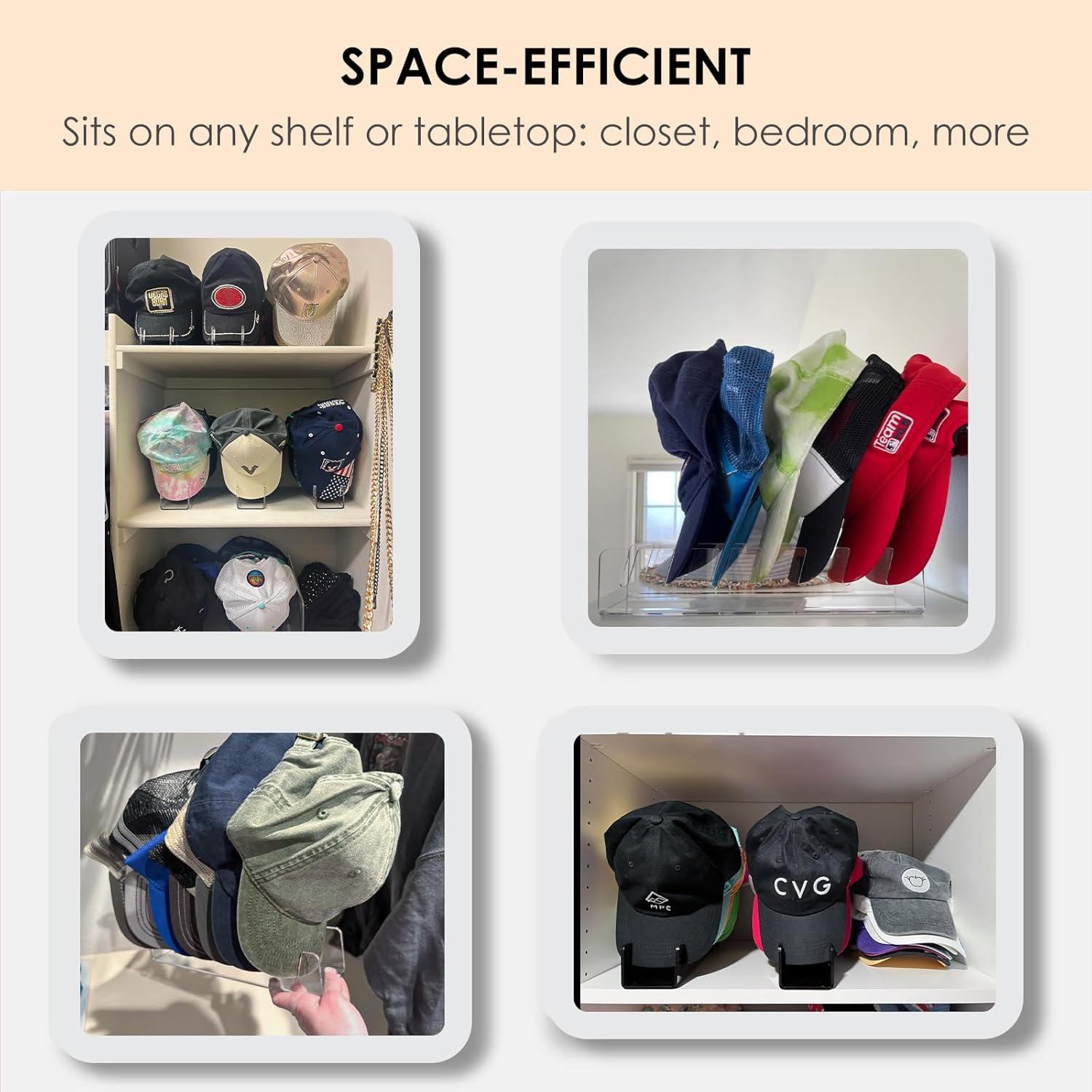 Organizador de Sombreros HAYVAN Acrílico Negro 2 Paquetes