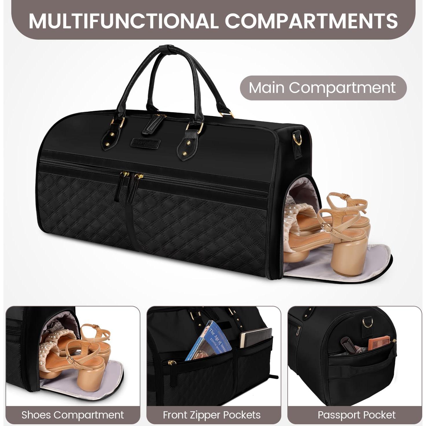 Bolsa de viaje tipo duffle Berrtybag 2 en 1 impermeable negra