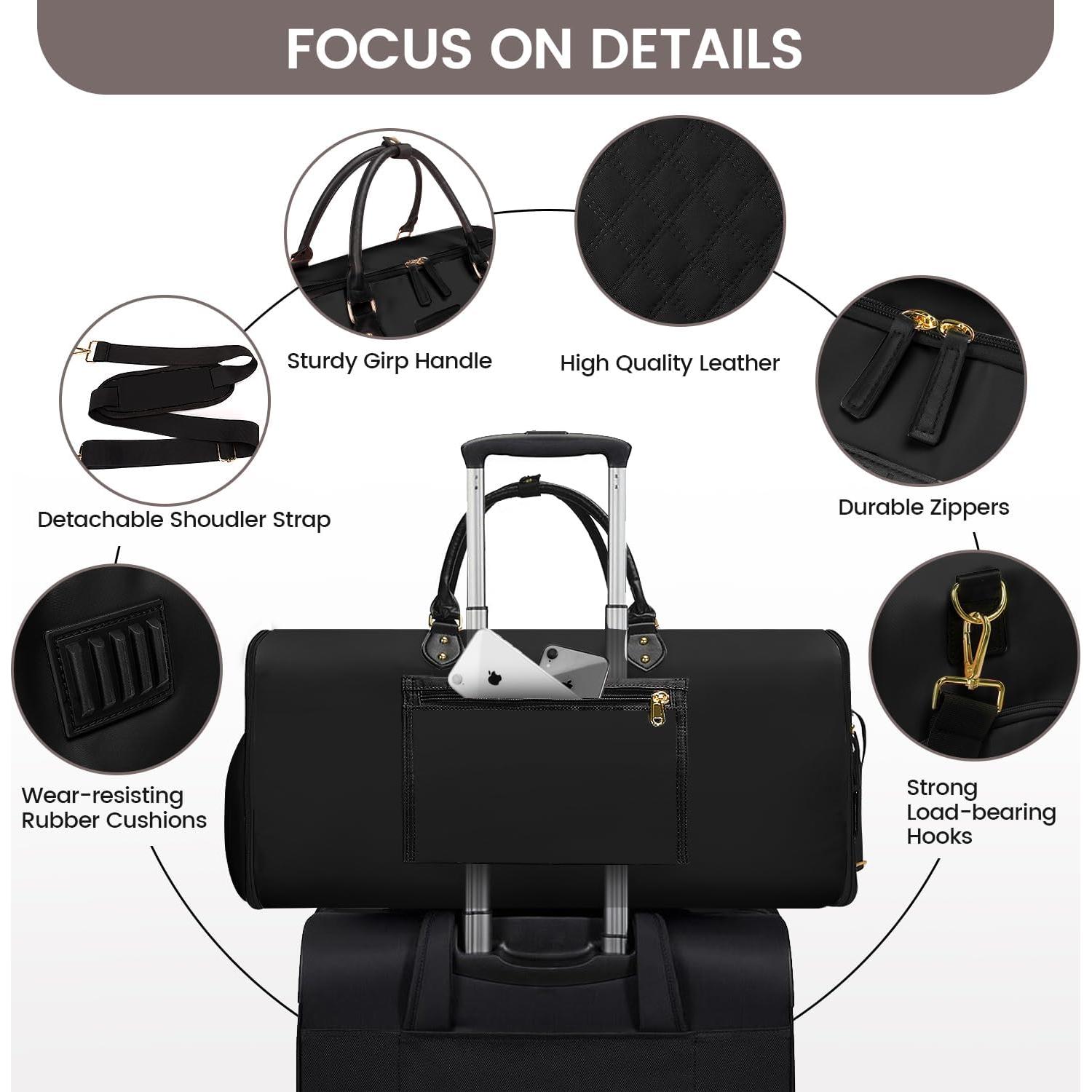 Bolsa de viaje tipo duffle Berrtybag 2 en 1 impermeable negra