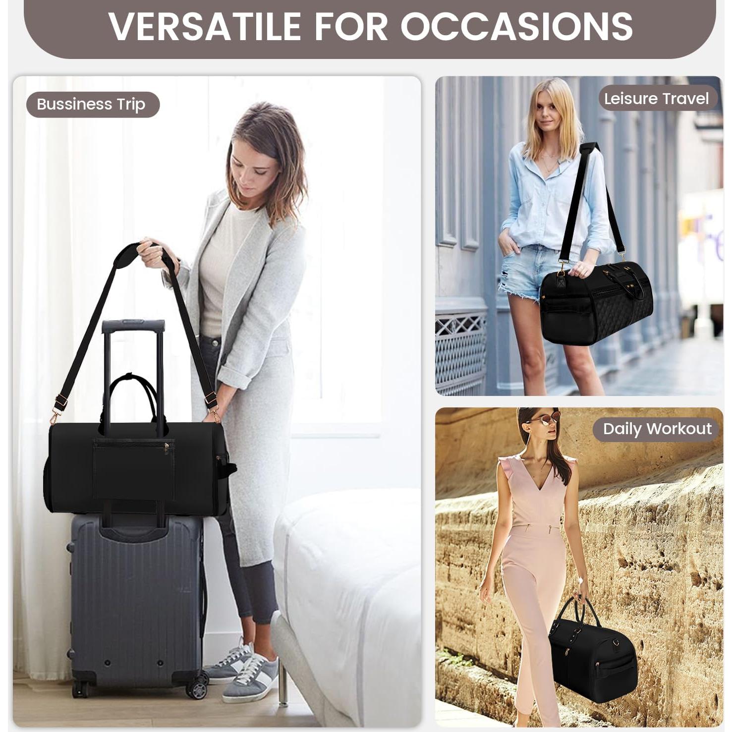 Bolsa de viaje tipo duffle Berrtybag 2 en 1 impermeable negra