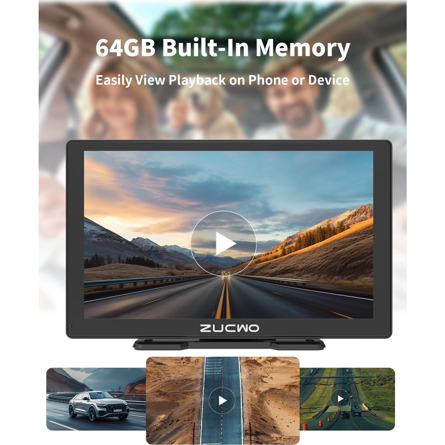 Pantalla Inalámbrica CarPlay 9" ZUCWO con Cámara y Bluetooth