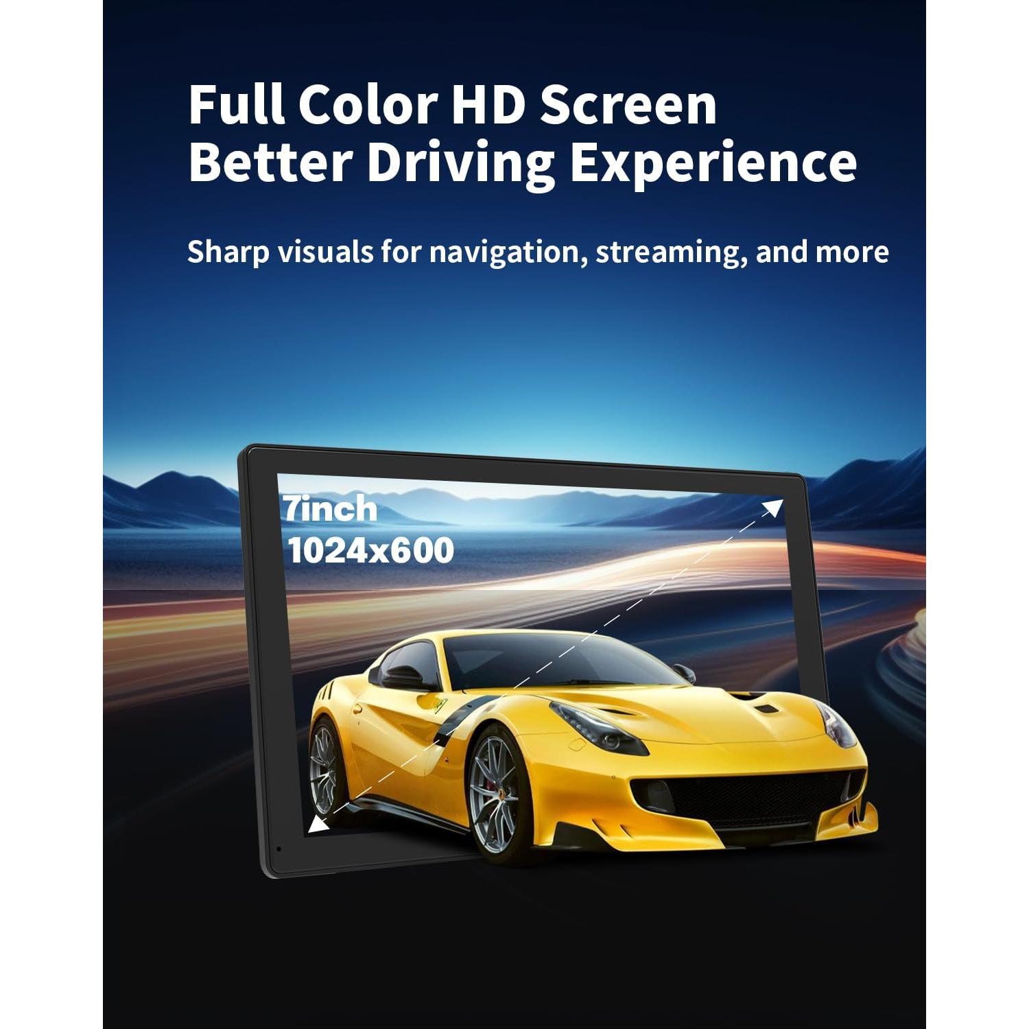 Pantalla Inalámbrica CarPlay 7" ZUCWO con Cámara Reversa