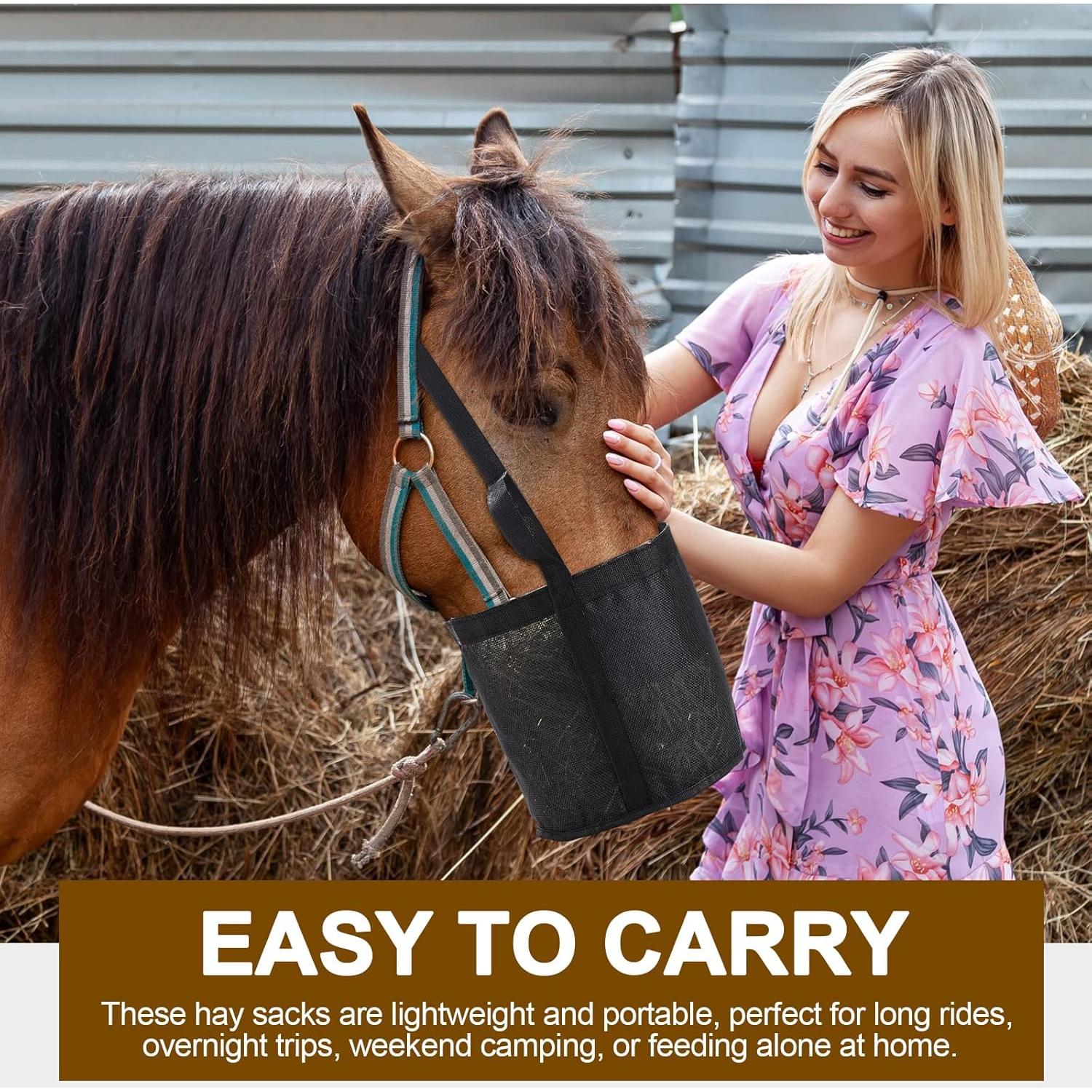 Bolsa de Alimentación para Caballos Sumind - 2 Pcs Malla Resistente