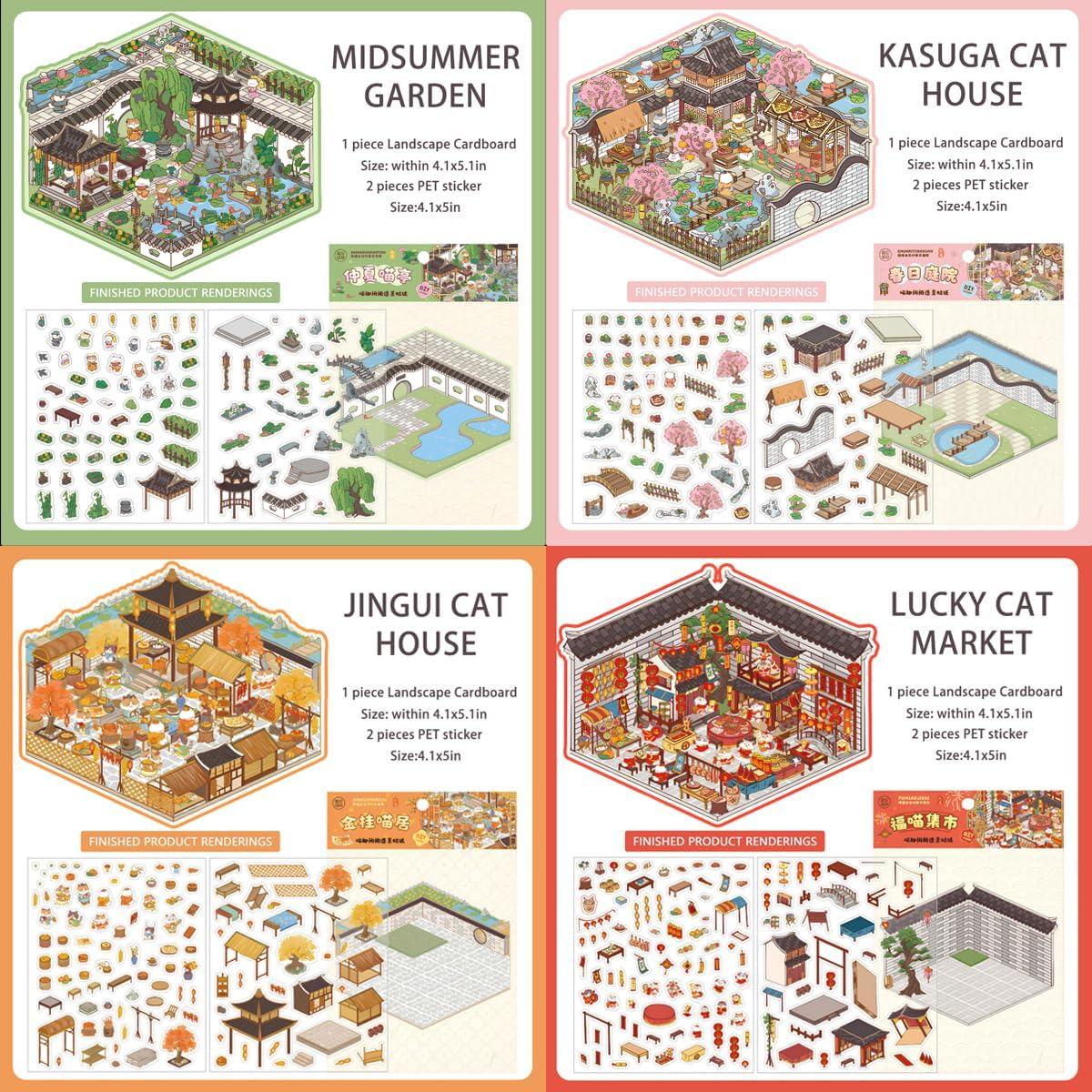 Pegatinas 3D DIY Aodse - 4 Juegos de Niñas y Animales