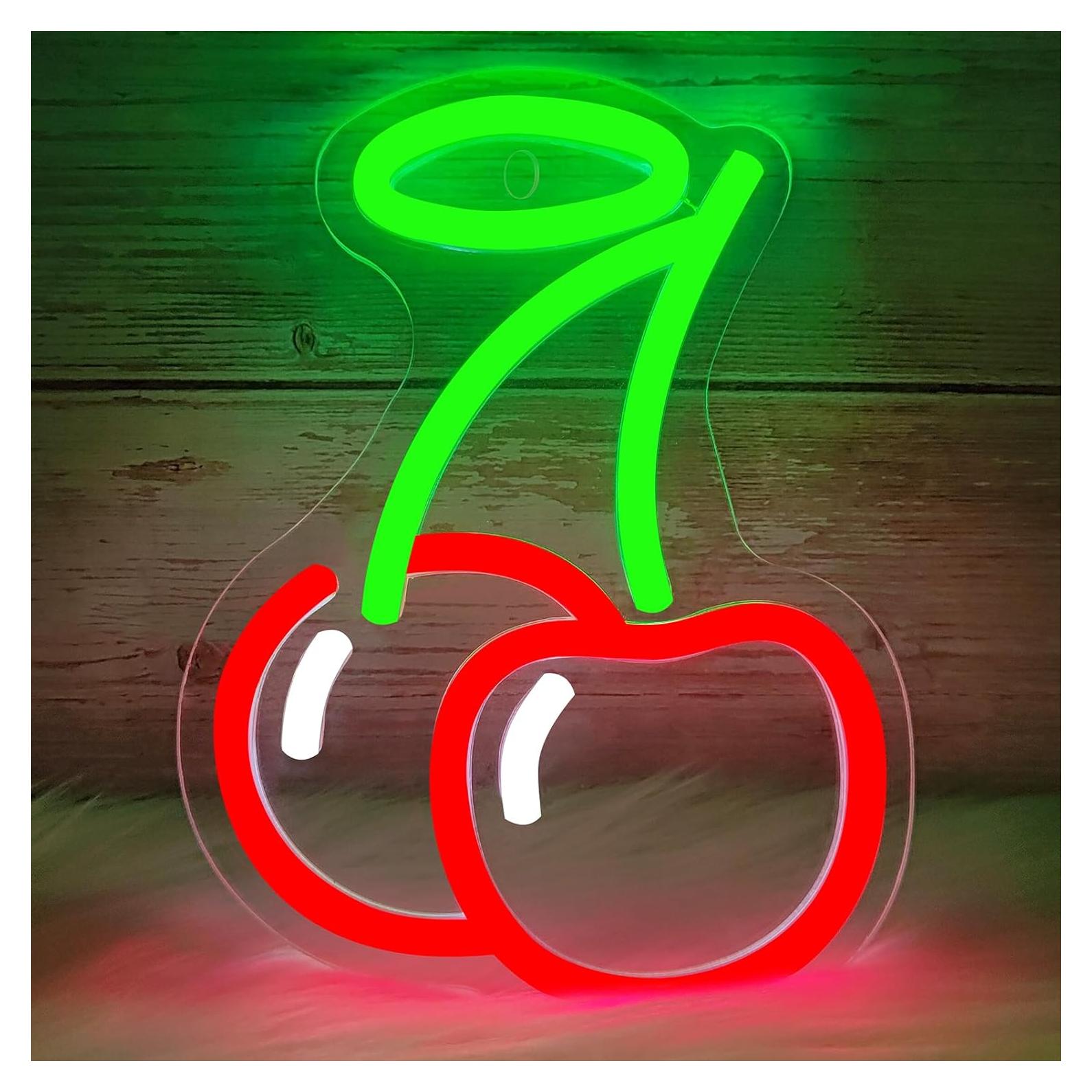 Letrero de Neón Cereza LED AYwyYjCh 22.86x19.81 cm Regulable