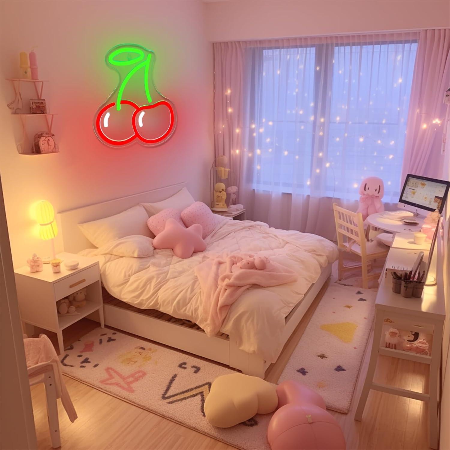 Letrero de Neón Cereza LED AYwyYjCh 22.86x19.81 cm Regulable