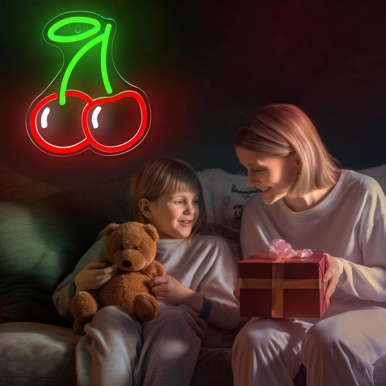 Letrero de Neón Cereza LED AYwyYjCh 22.86x19.81 cm Regulable