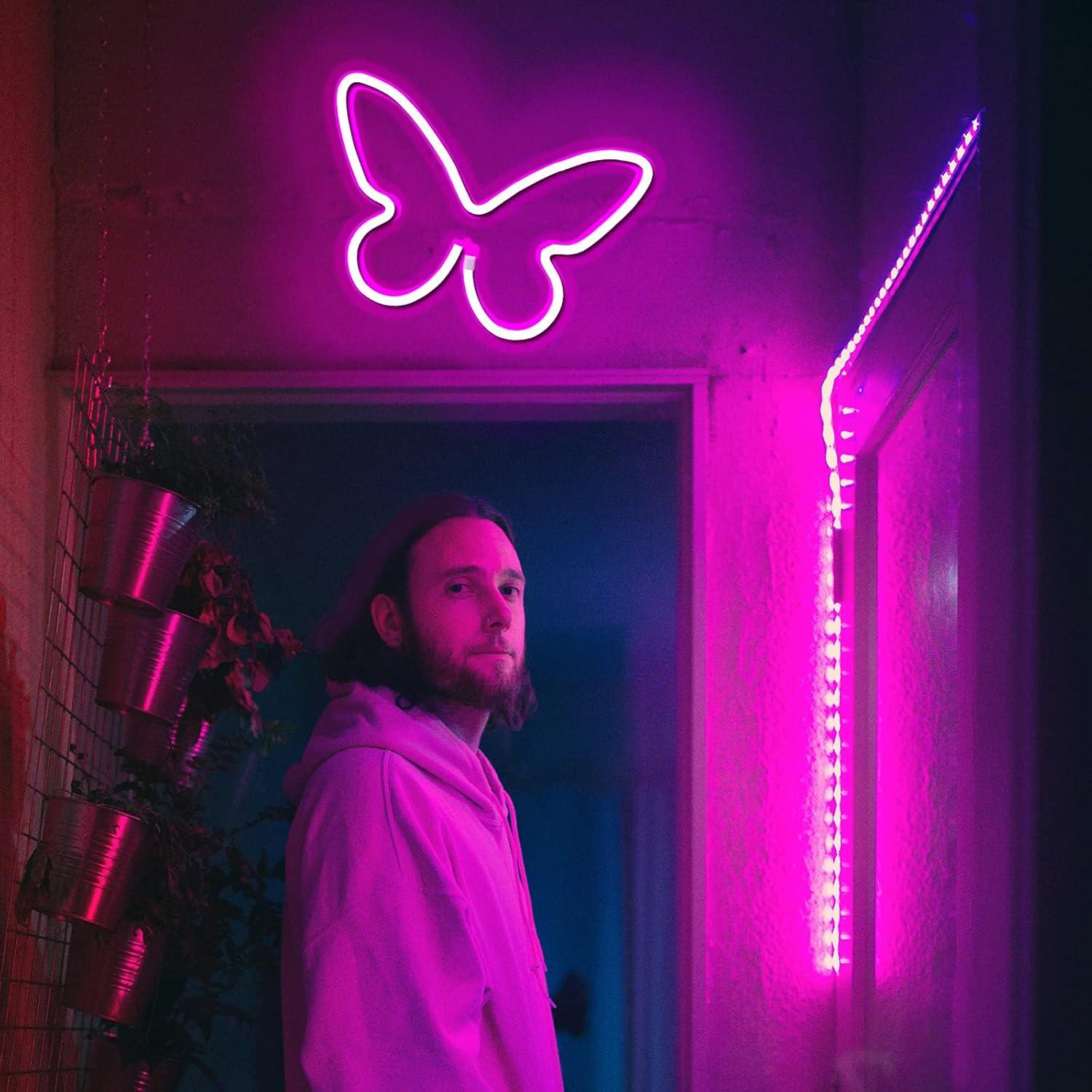 Luz LED Neon Mariposa BerniceKelly 23x17cm USB/Batería