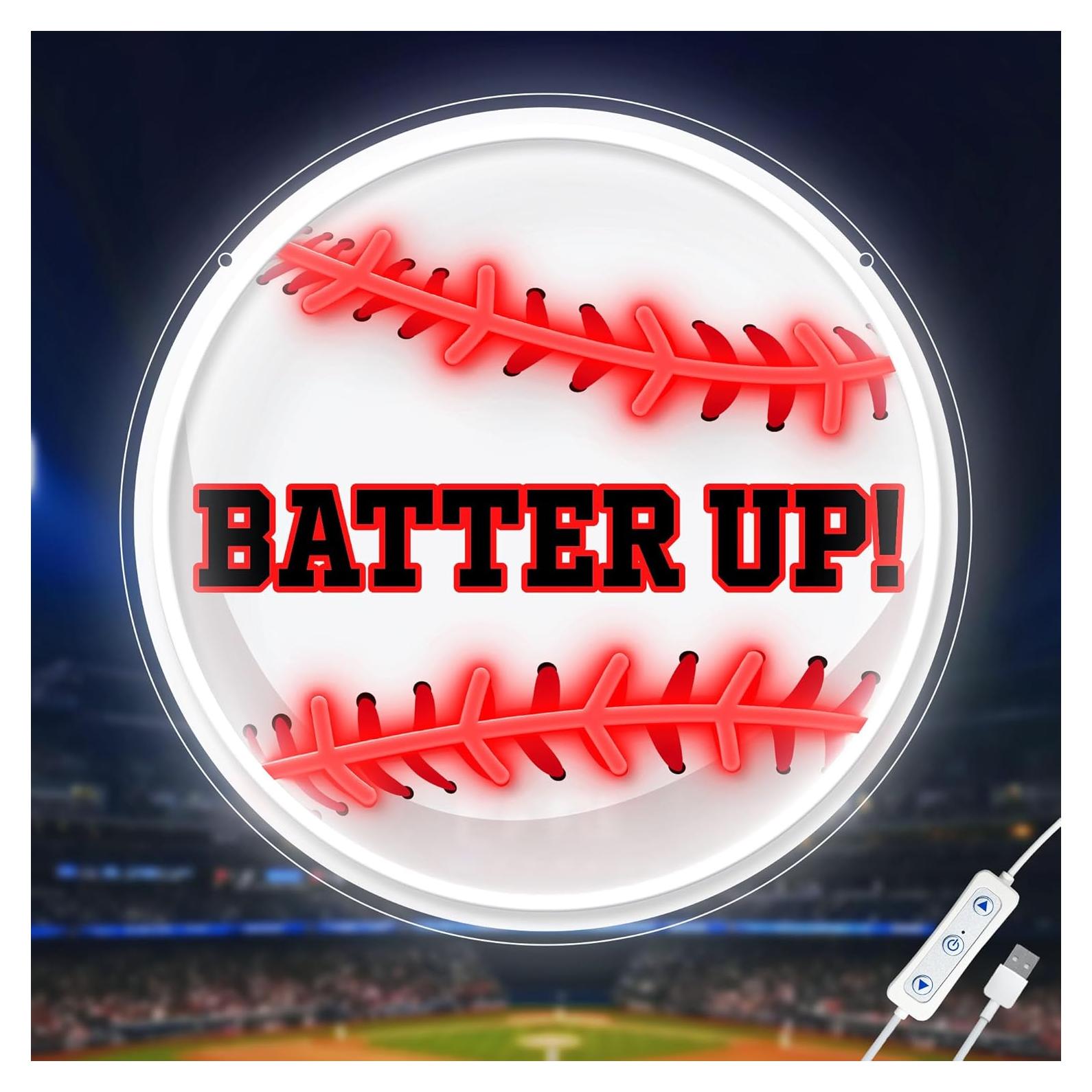 Cartel de Neón LED Béisbol HAJAE 30.48cm Regulable USB