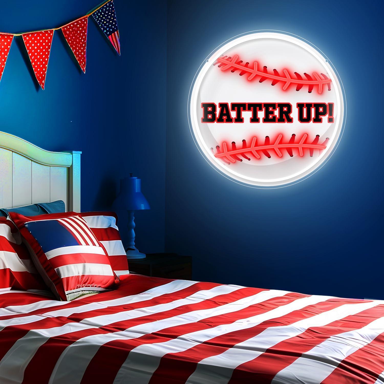 Cartel de Neón LED Béisbol HAJAE 30.48cm Regulable USB