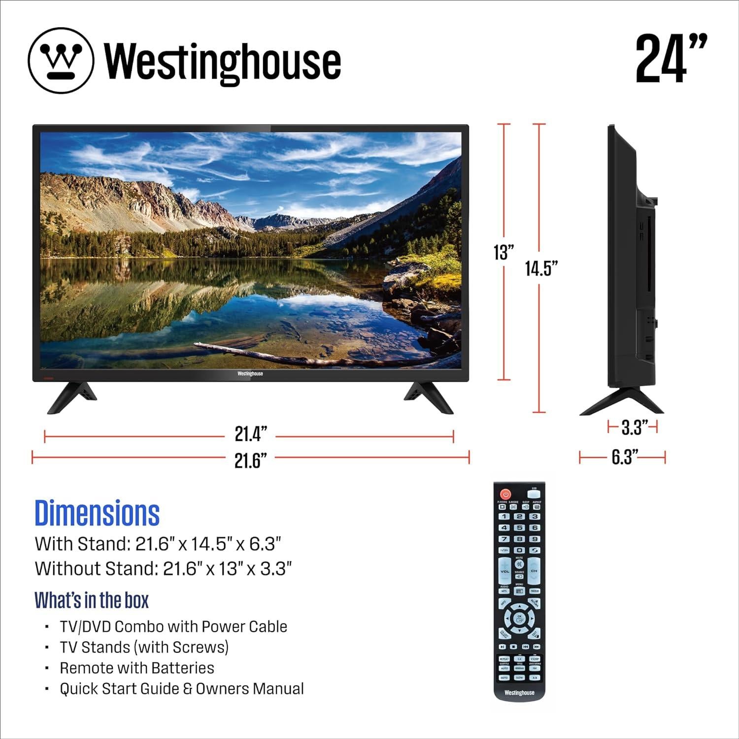 Televisor Westinghouse 24" HD LED con DVD Integrado