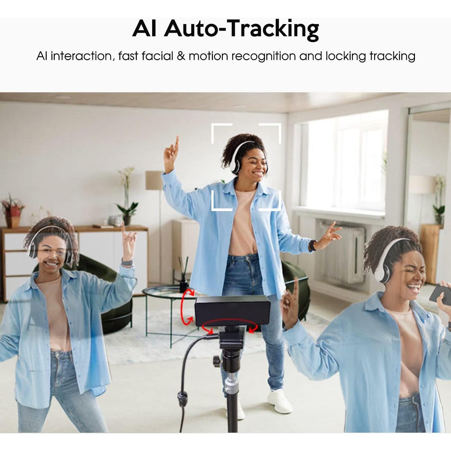 Webcam TOALLIN 2K AI con Seguimiento Automático y Zoom 2X