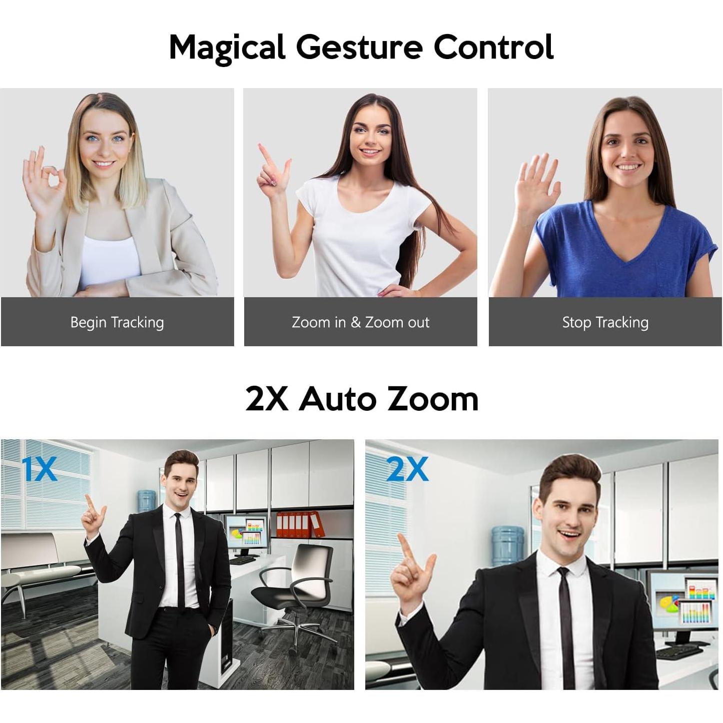 Webcam TOALLIN 2K AI con Seguimiento Automático y Zoom 2X