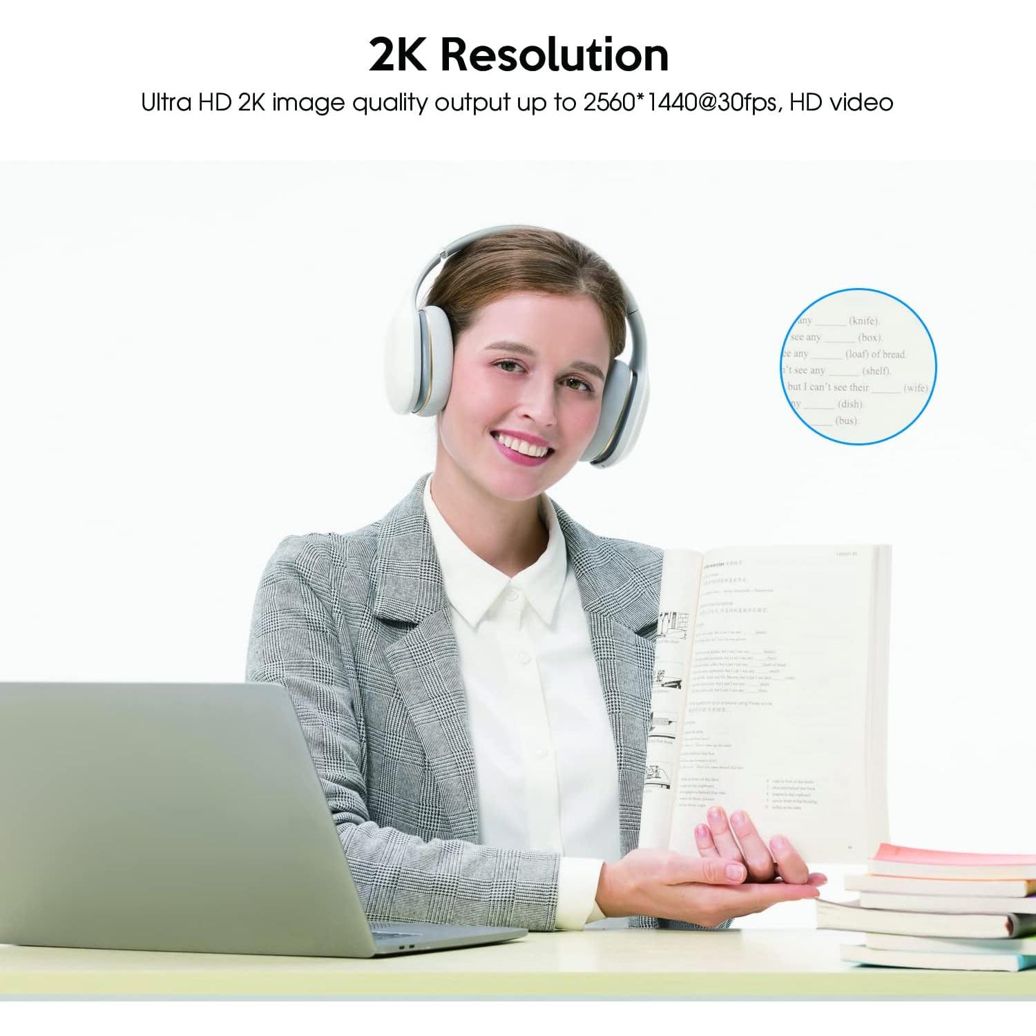 Webcam TOALLIN 2K AI con Seguimiento Automático y Zoom 2X