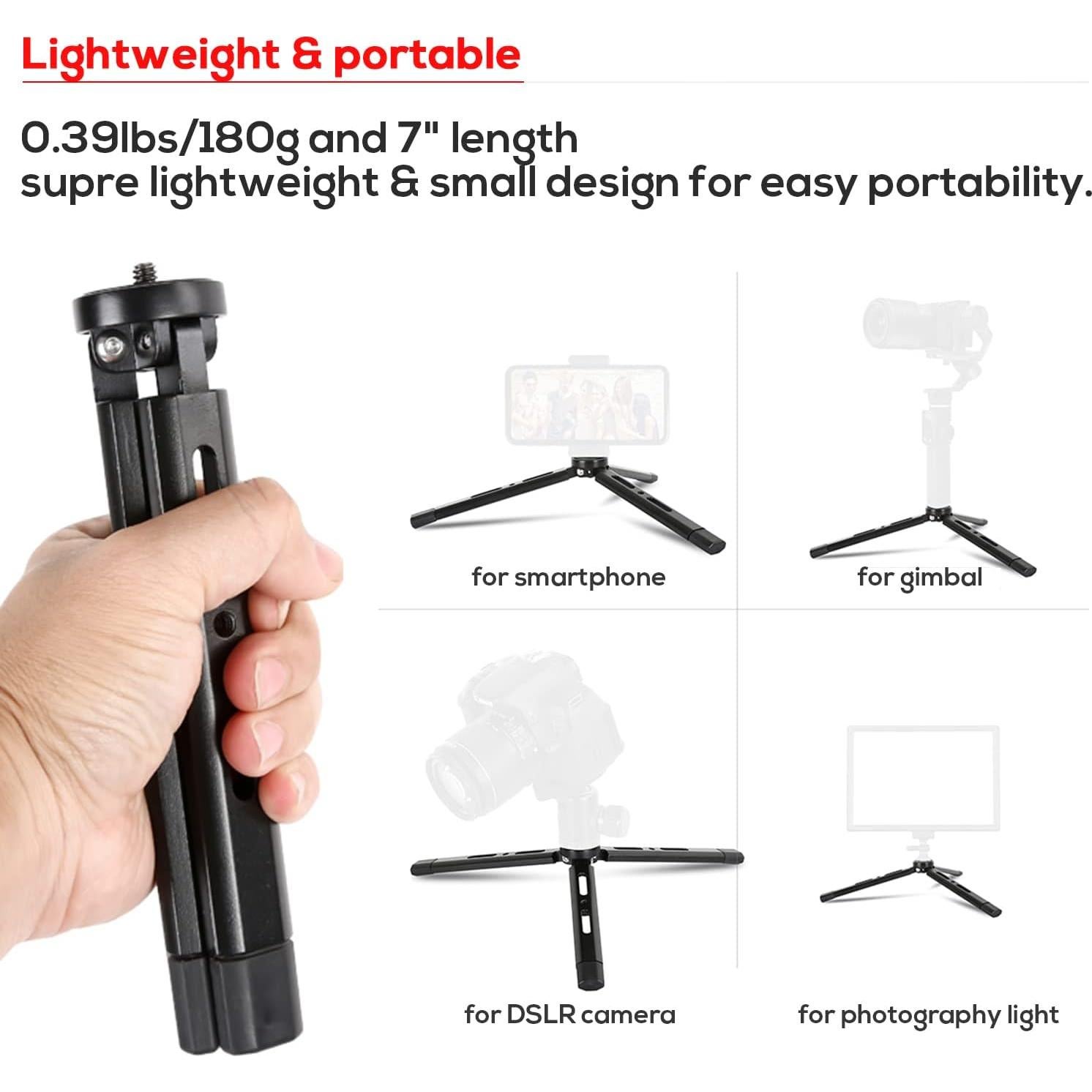Trípode Mini de Aluminio EaxanPic para Gimbal y Cámara 0.18kg