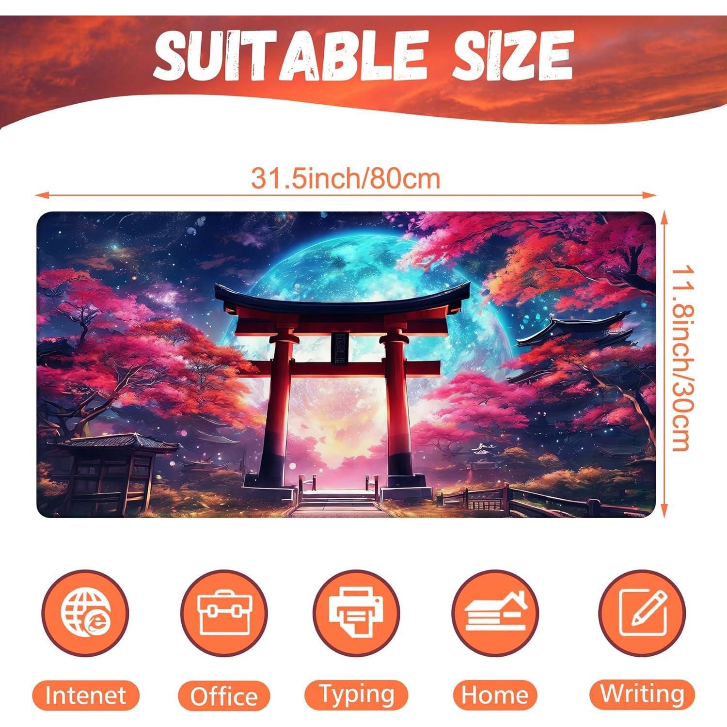 Alfombrilla de escritorio grande KOAIWPAE Anime Torii Gate 80x40cm