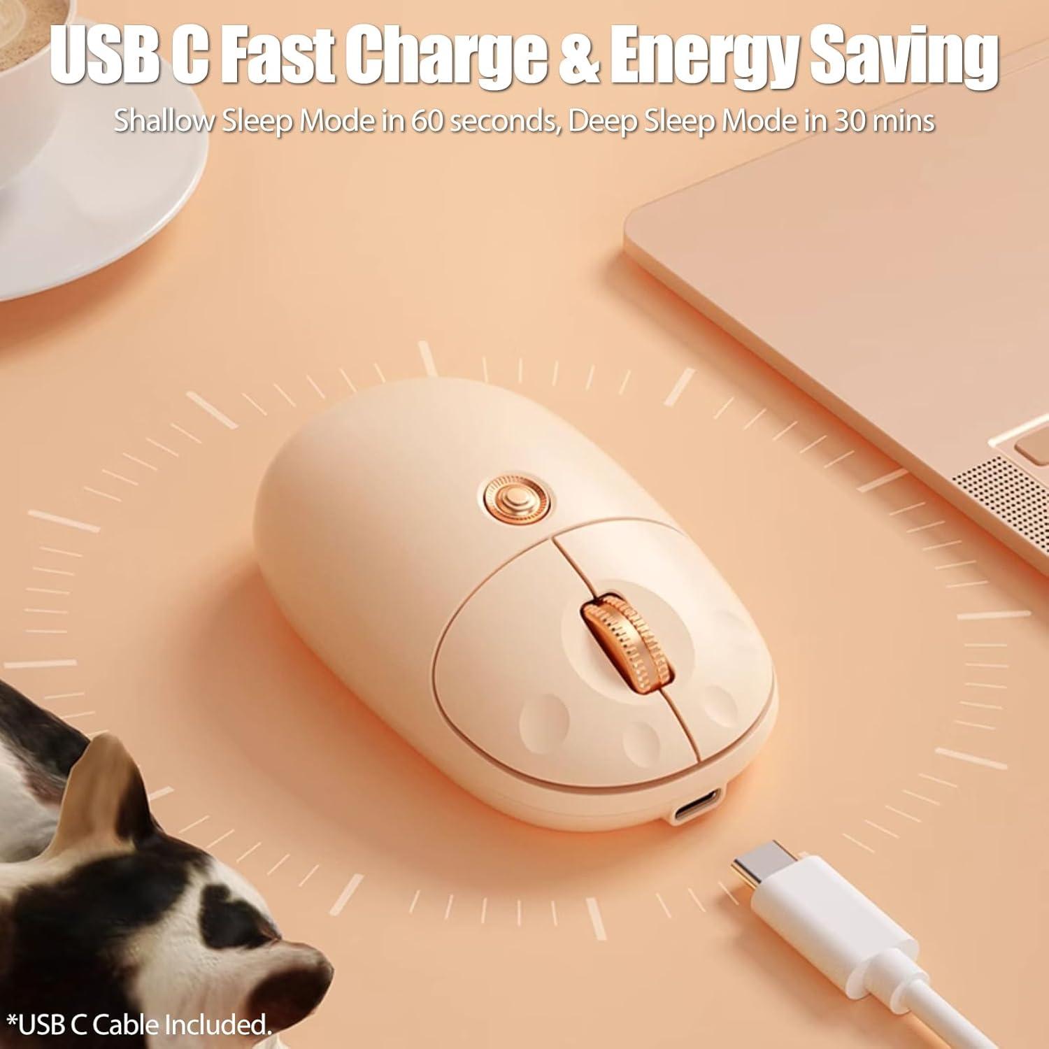 Ratón Inalámbrico TISHLED Patita de Gato Kawaii 2.4GHz/Bluetooth