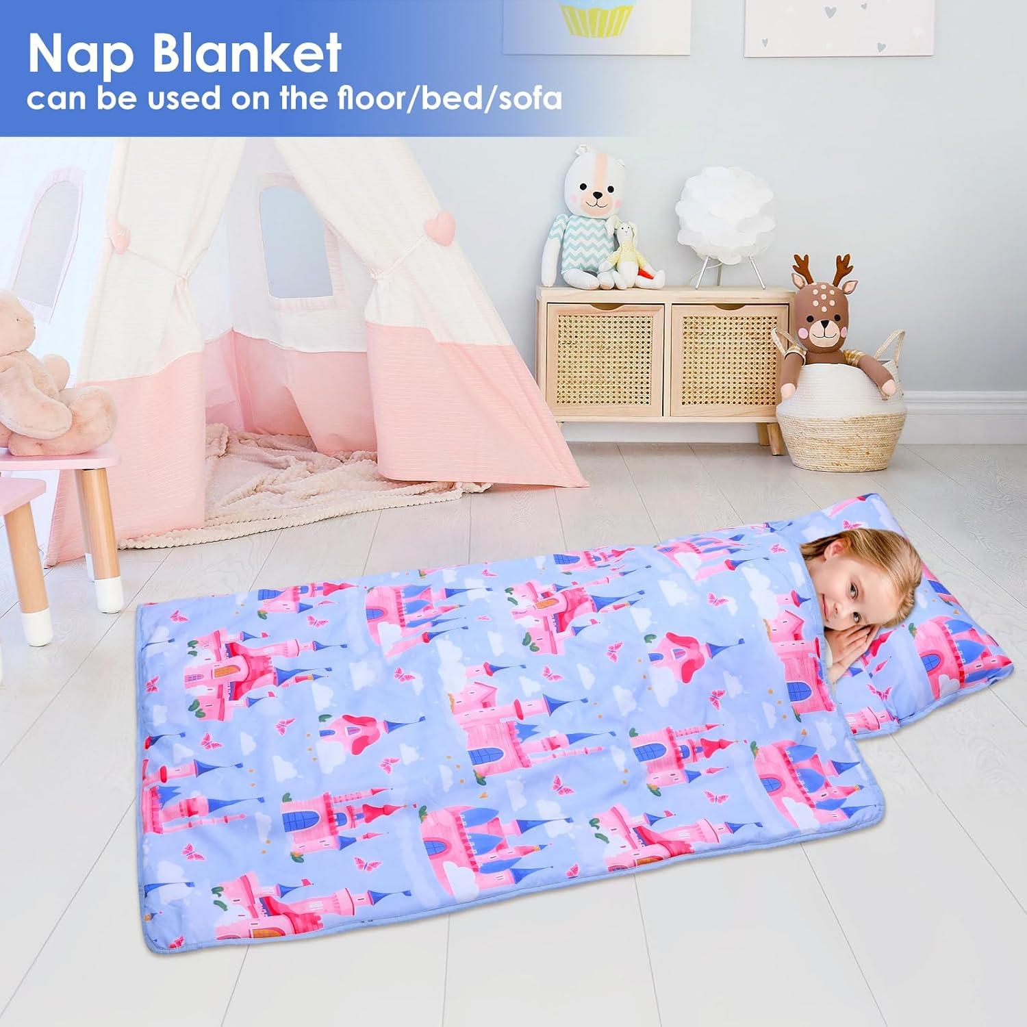 Saco de dormir infantil Decalsweet 2 en 1 con almohada azul